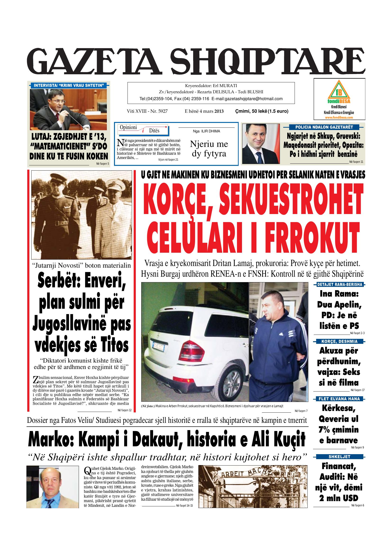 Gazeta Shqiptare 2013-03-04