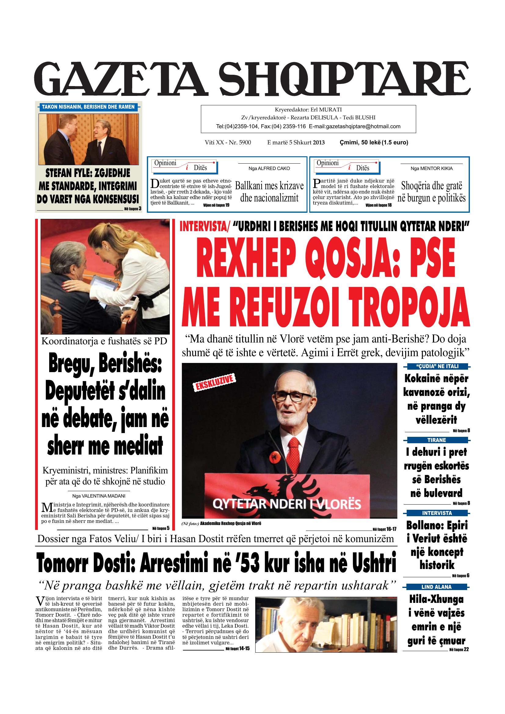 Gazeta Shqiptare 2013-02-05