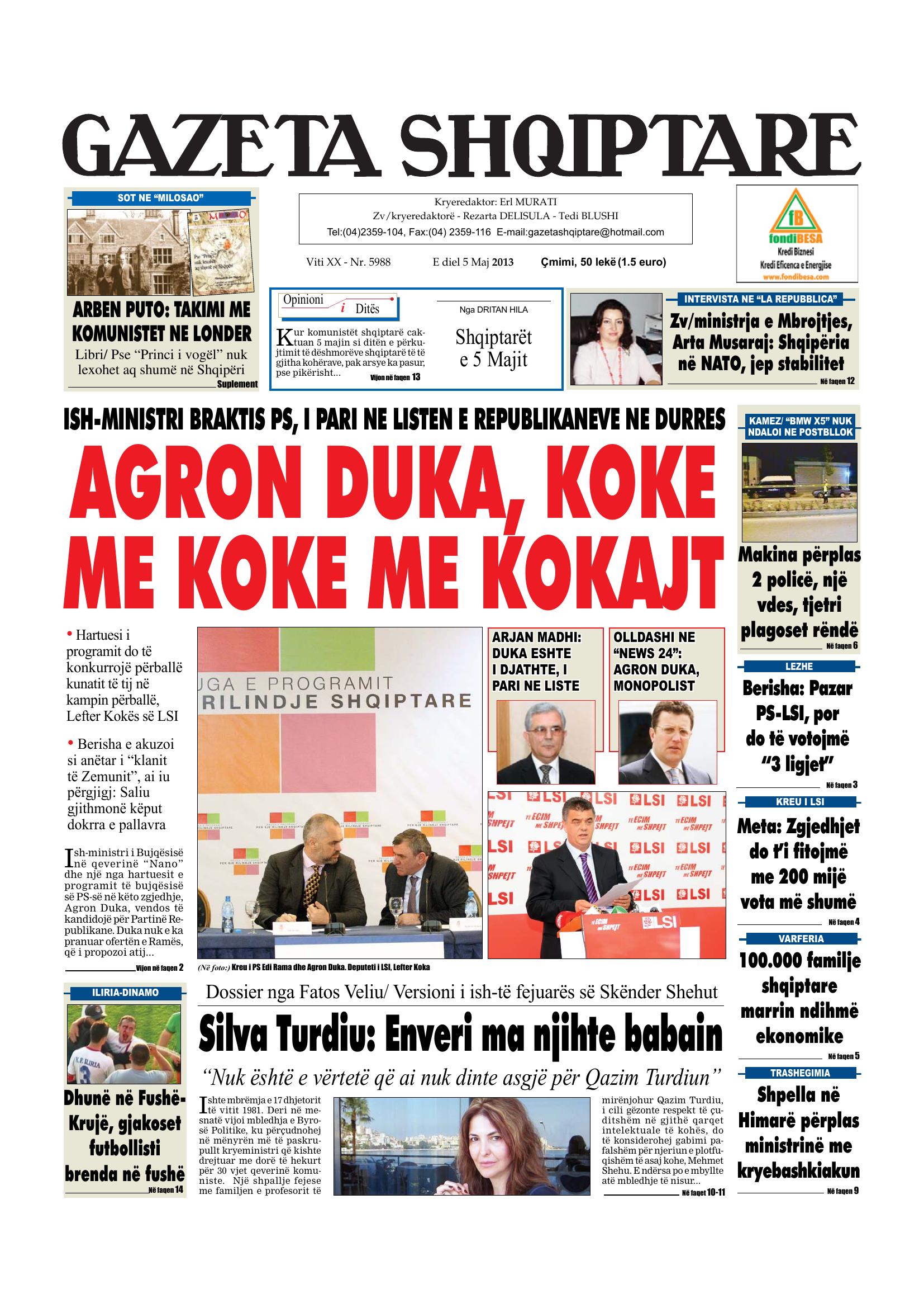 Gazeta Shqiptare 2013-05-05