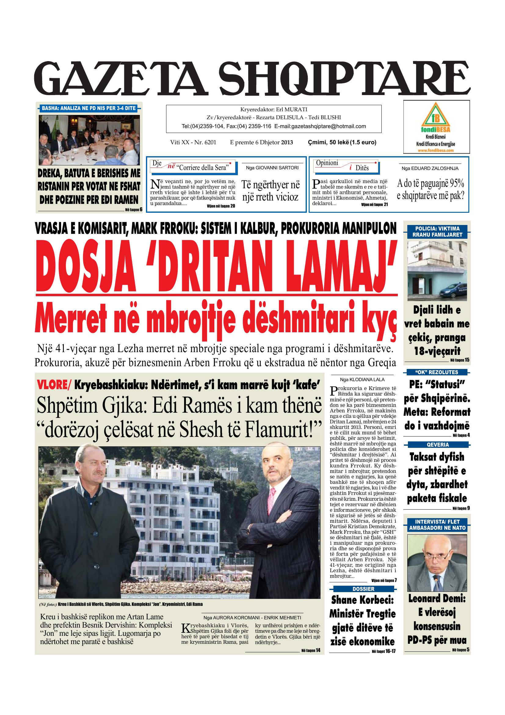 Gazeta Shqiptare 2013-12-06
