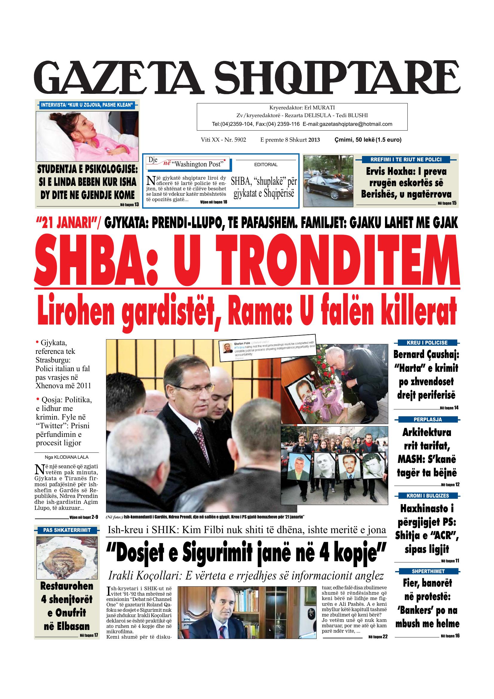 Gazeta Shqiptare 2013-02-08