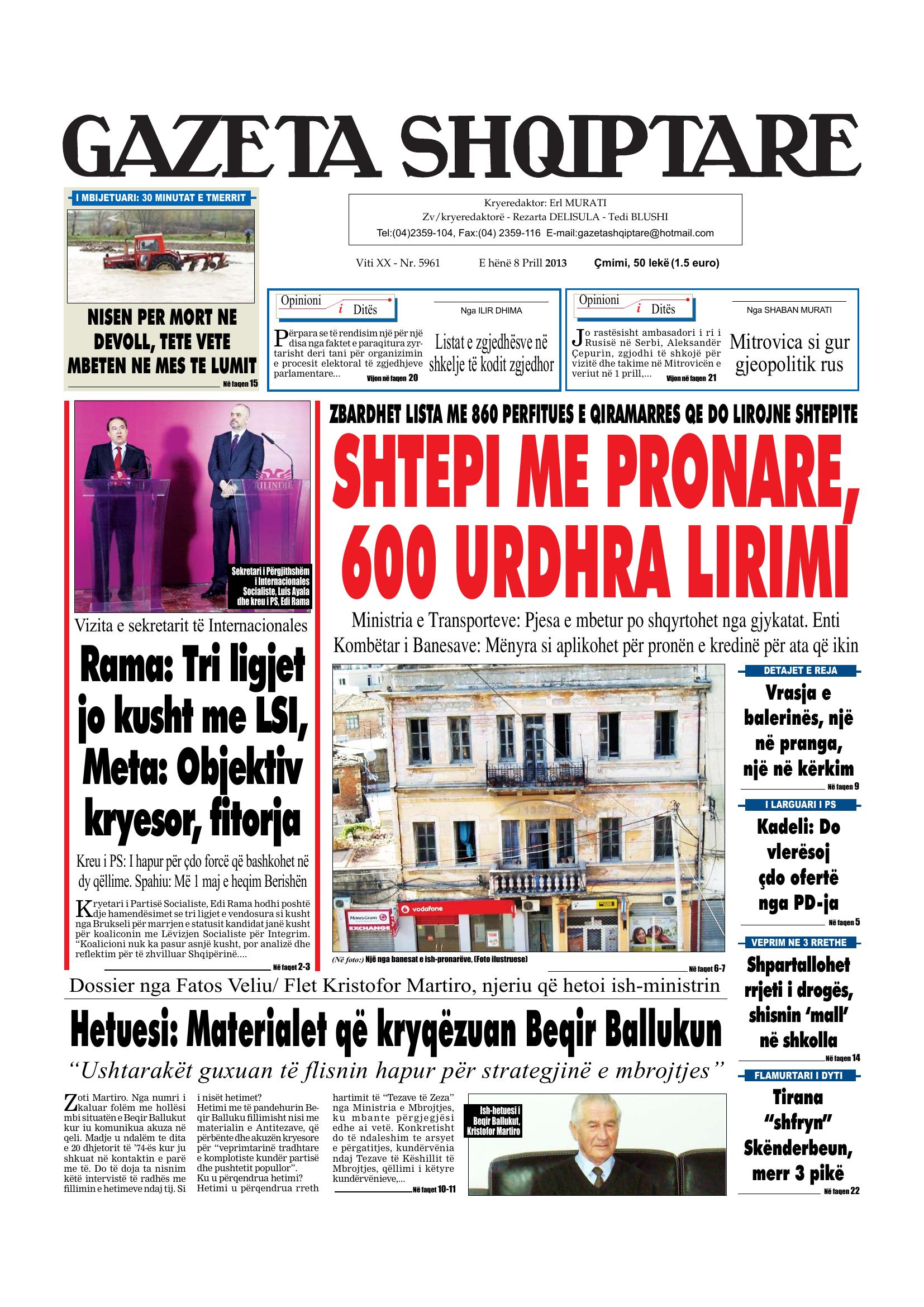 Gazeta Shqiptare 2013-04-08