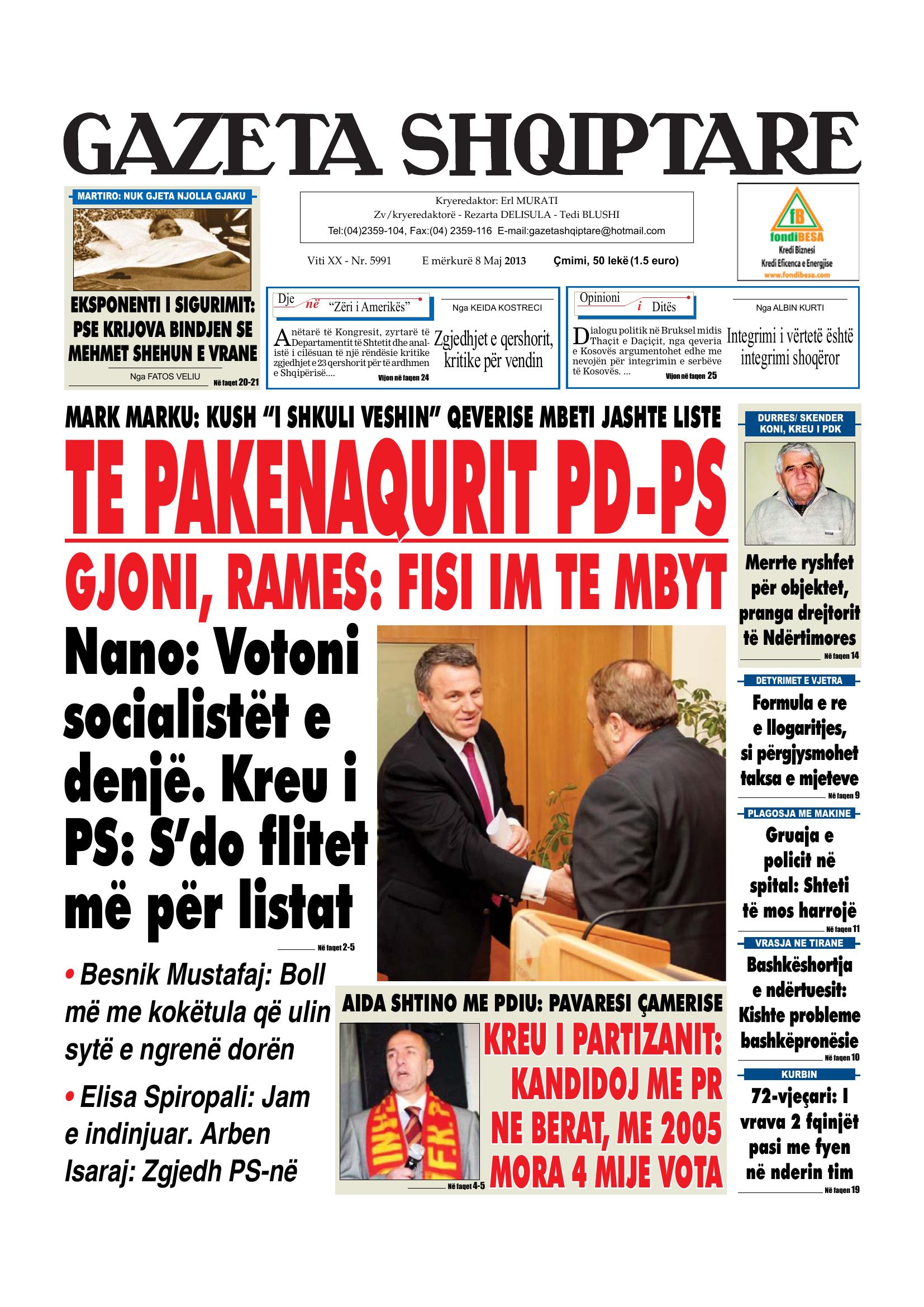 Gazeta Shqiptare 2013-05-08