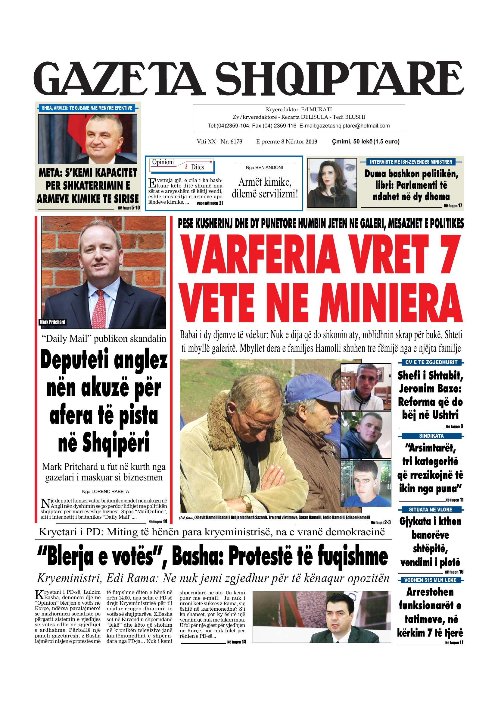 Gazeta Shqiptare 2013-11-08