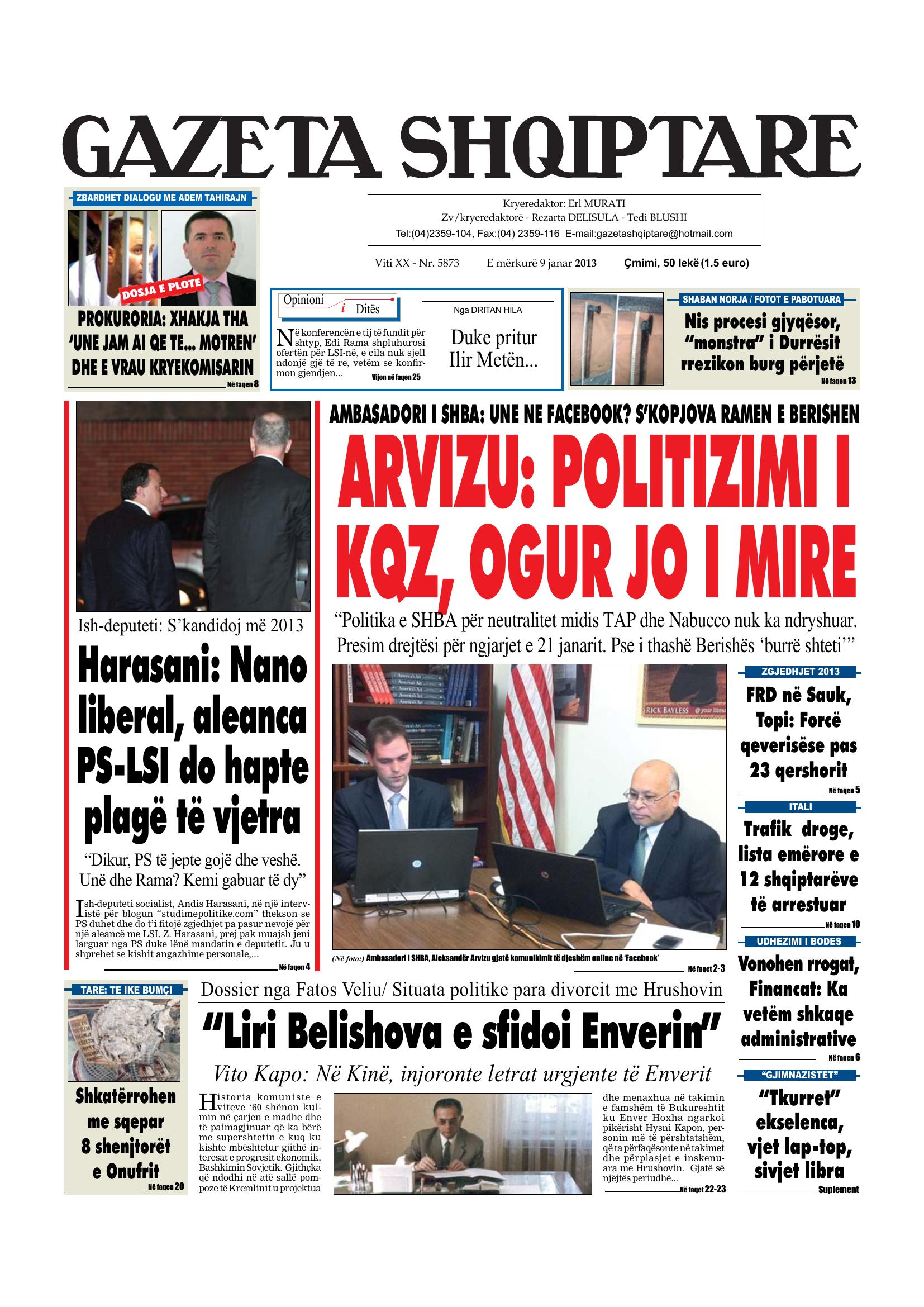Gazeta Shqiptare 2013-01-09