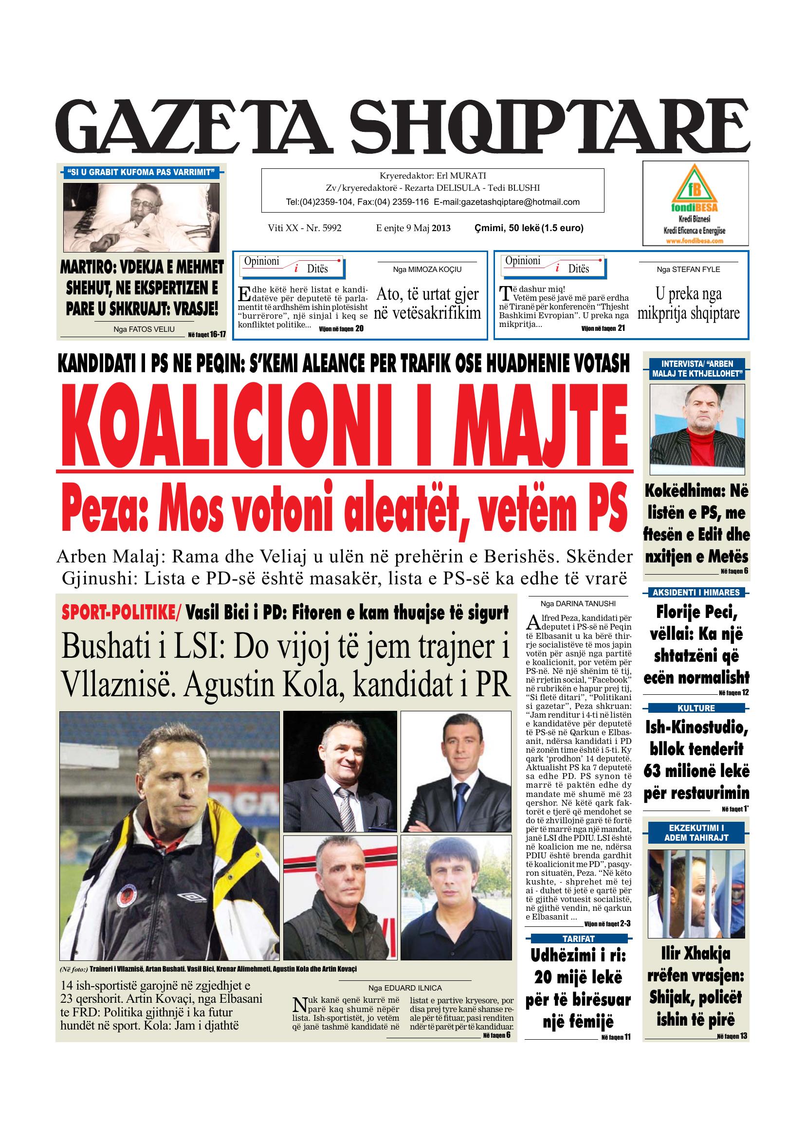 Gazeta Shqiptare 2013-05-09
