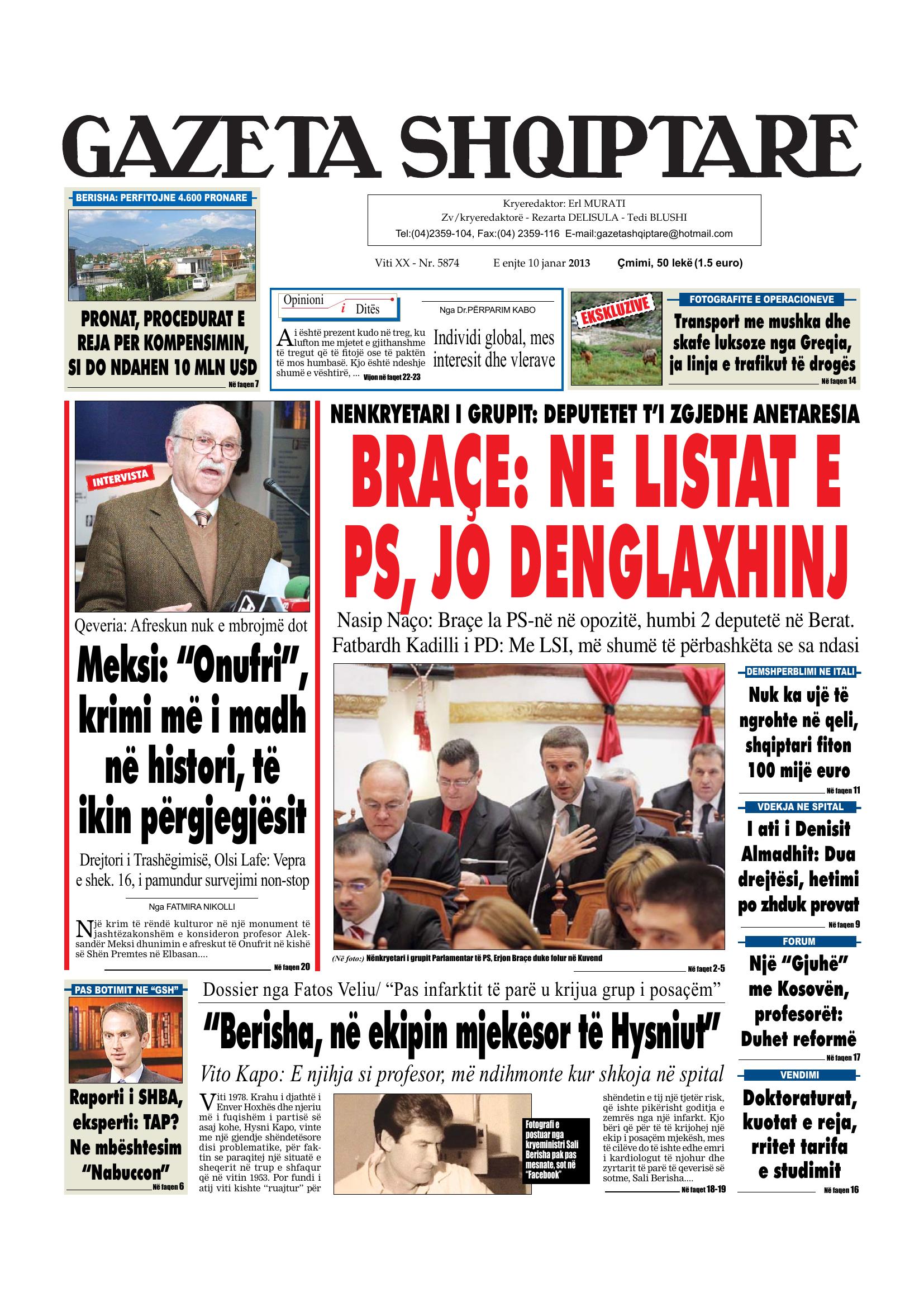 Gazeta Shqiptare 2013-01-10