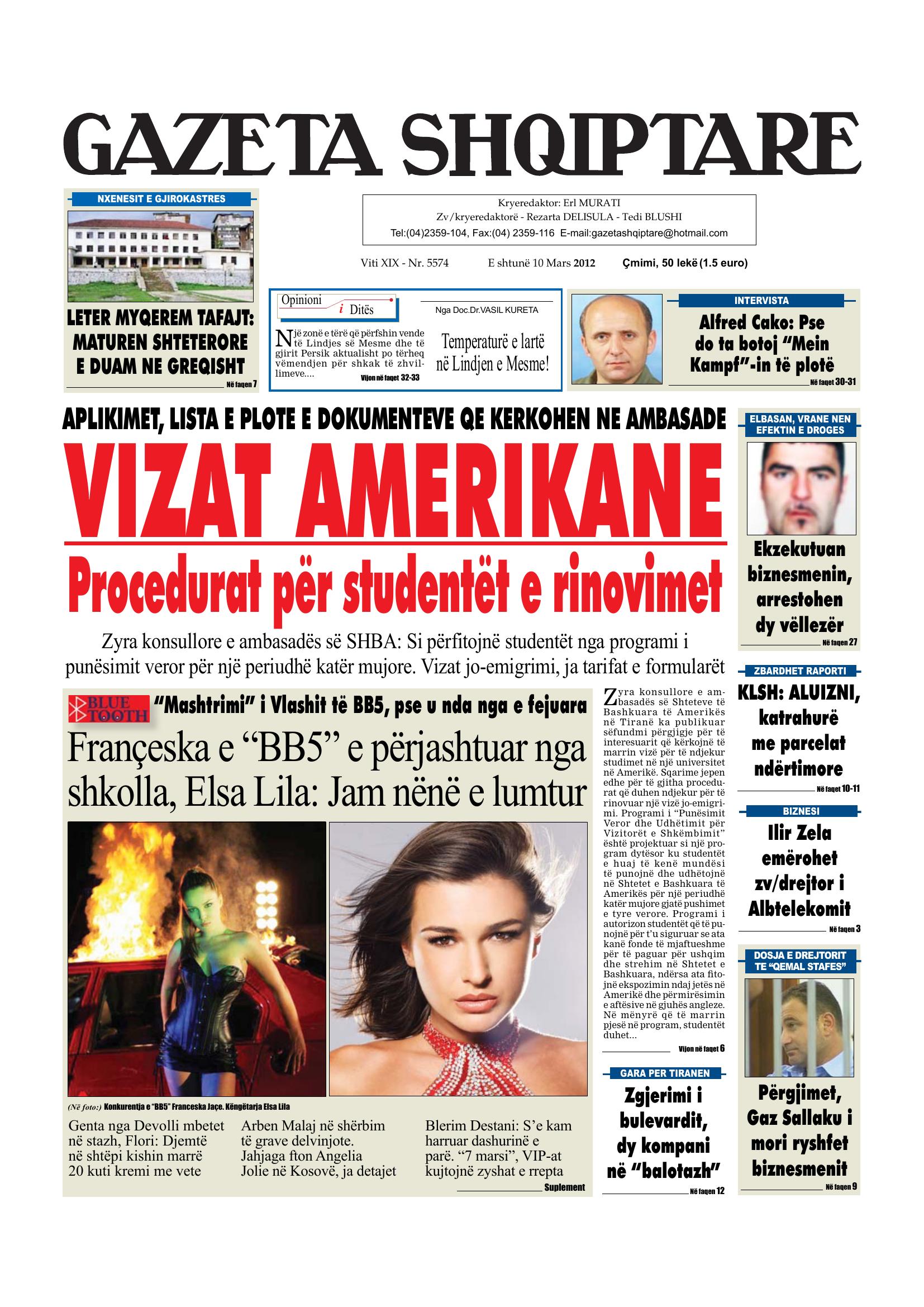 Gazeta Shqiptare 2012-03-10