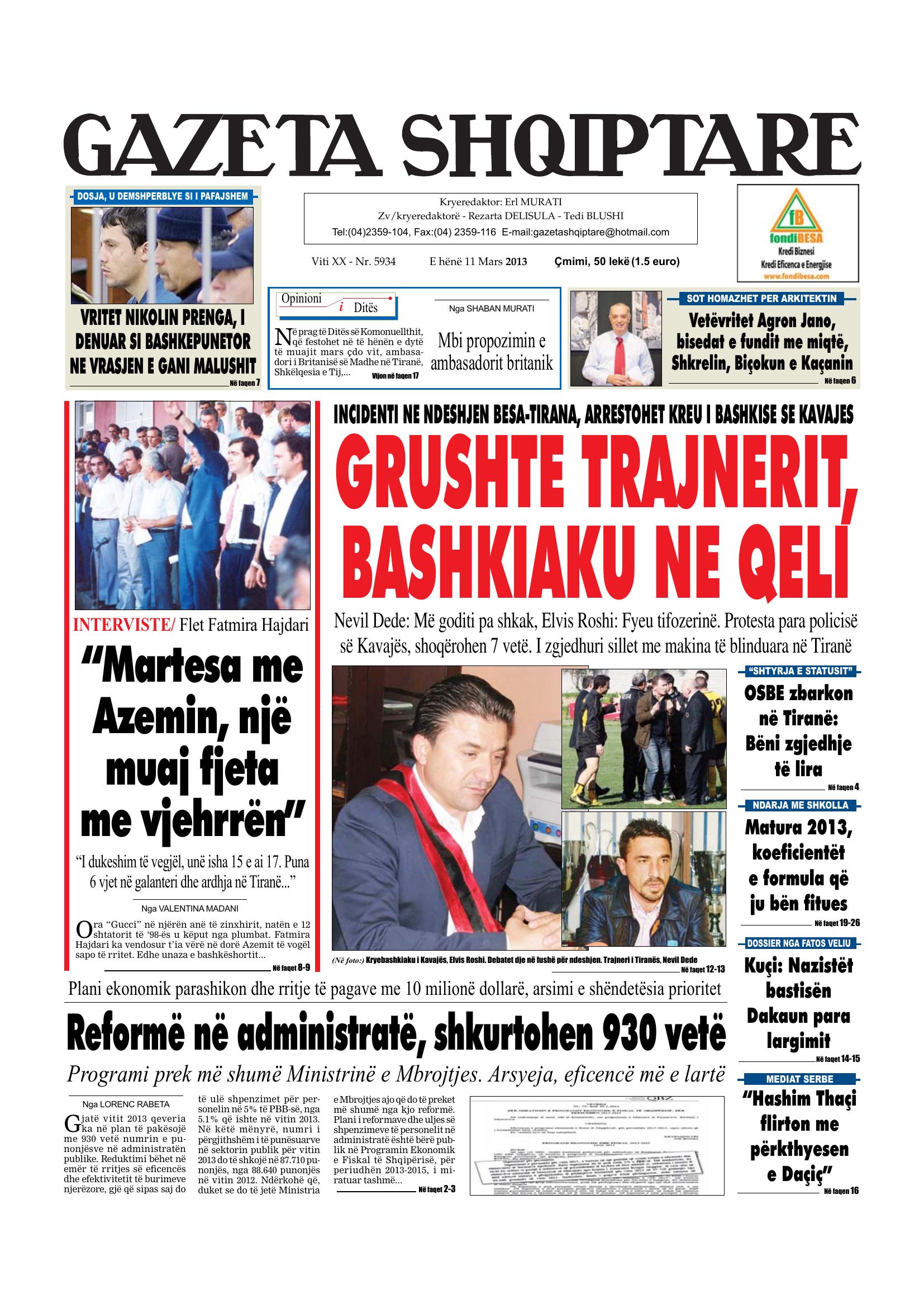 Gazeta Shqiptare 2013-03-11