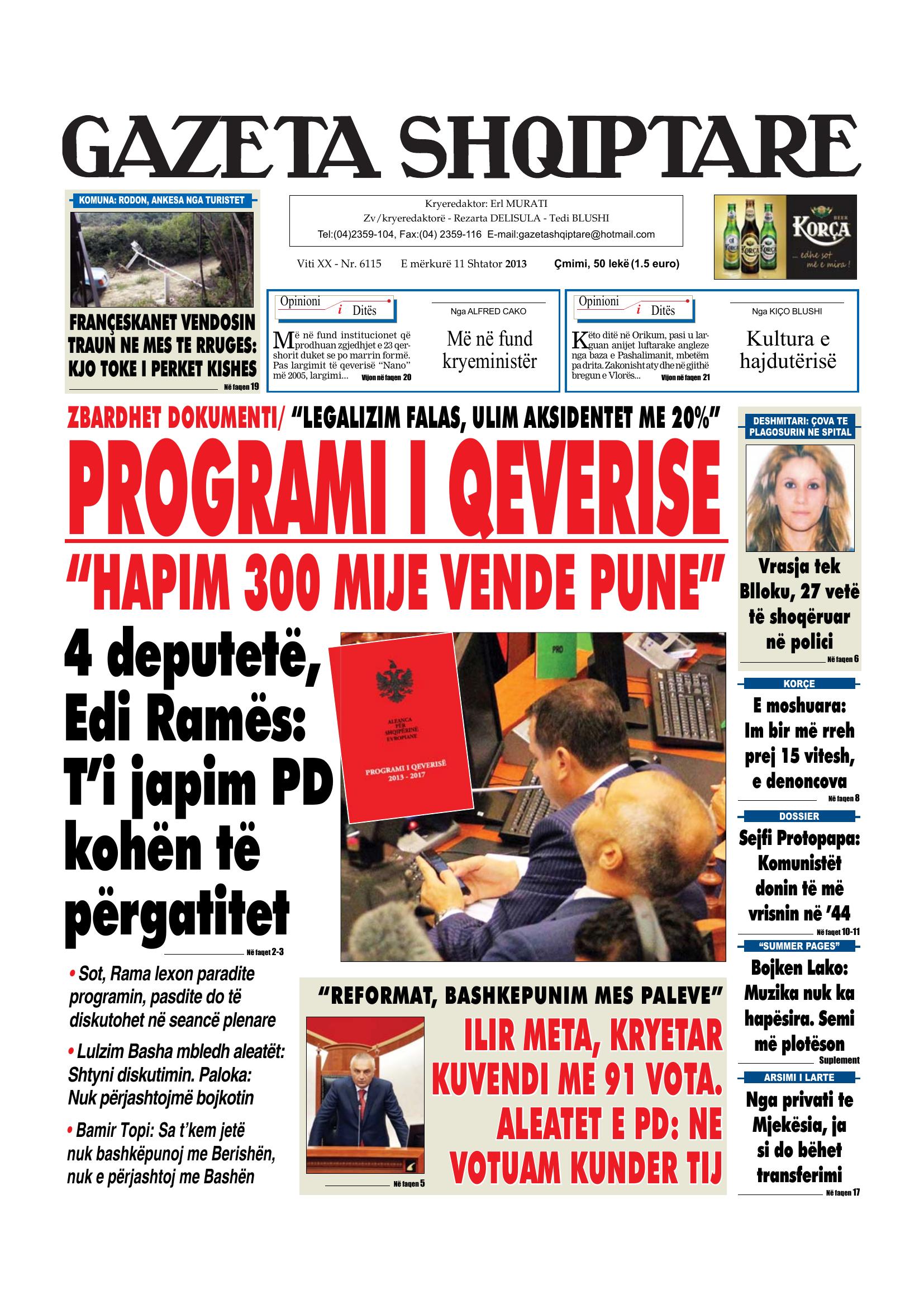 Gazeta Shqiptare 2013-09-11