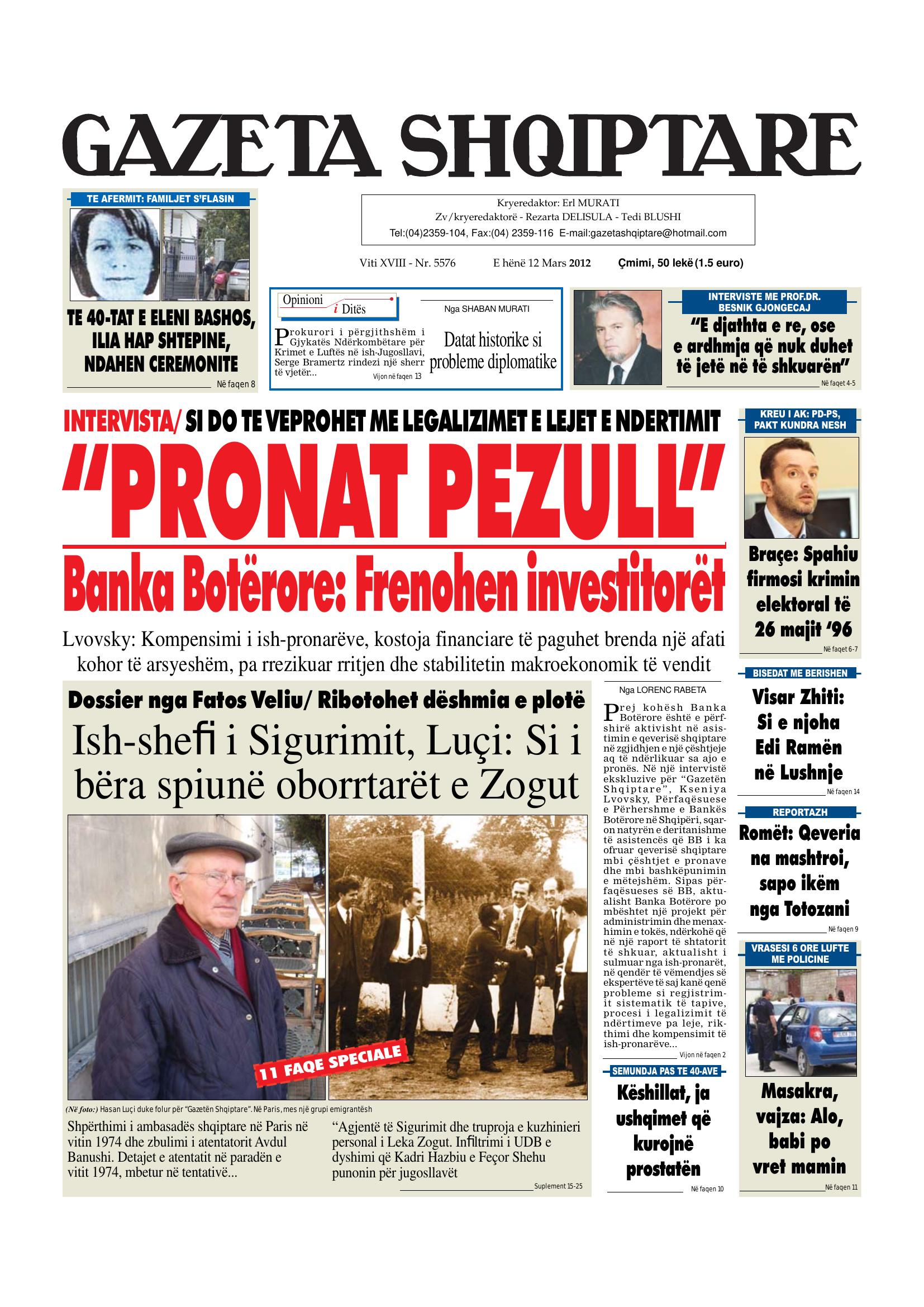 Gazeta Shqiptare 2012-03-12