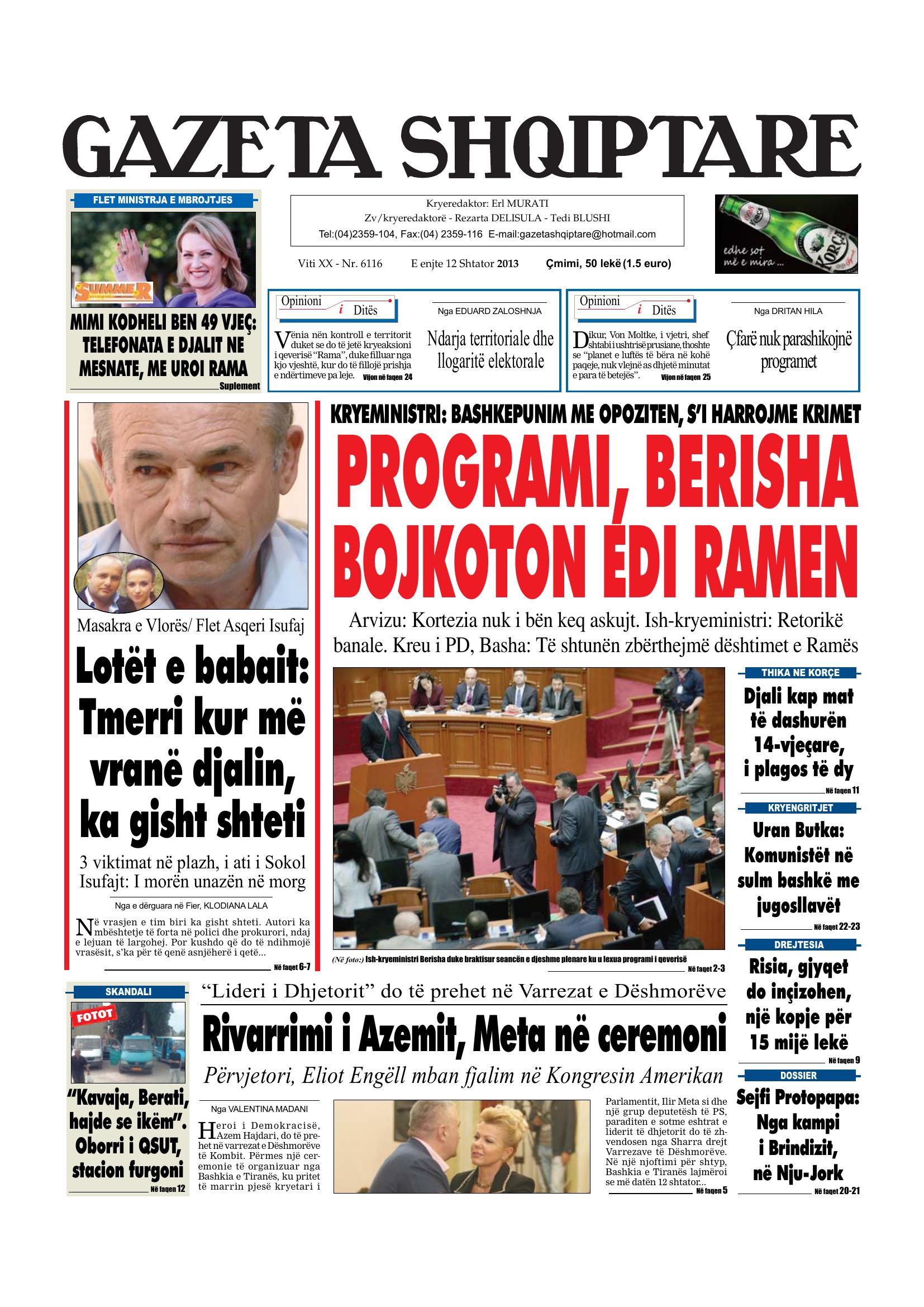 Gazeta Shqiptare 2013-09-12