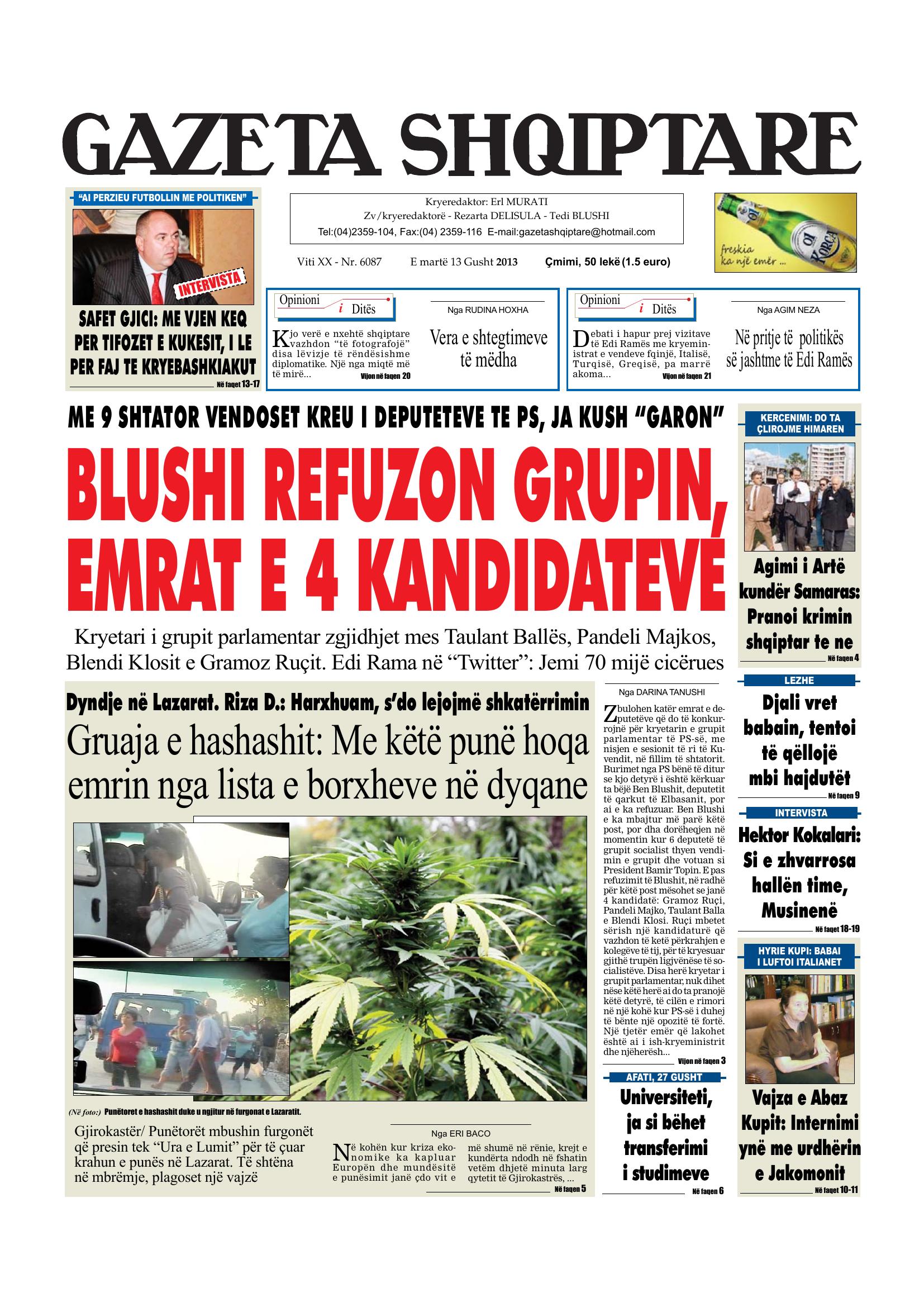 Gazeta Shqiptare 2013-08-13