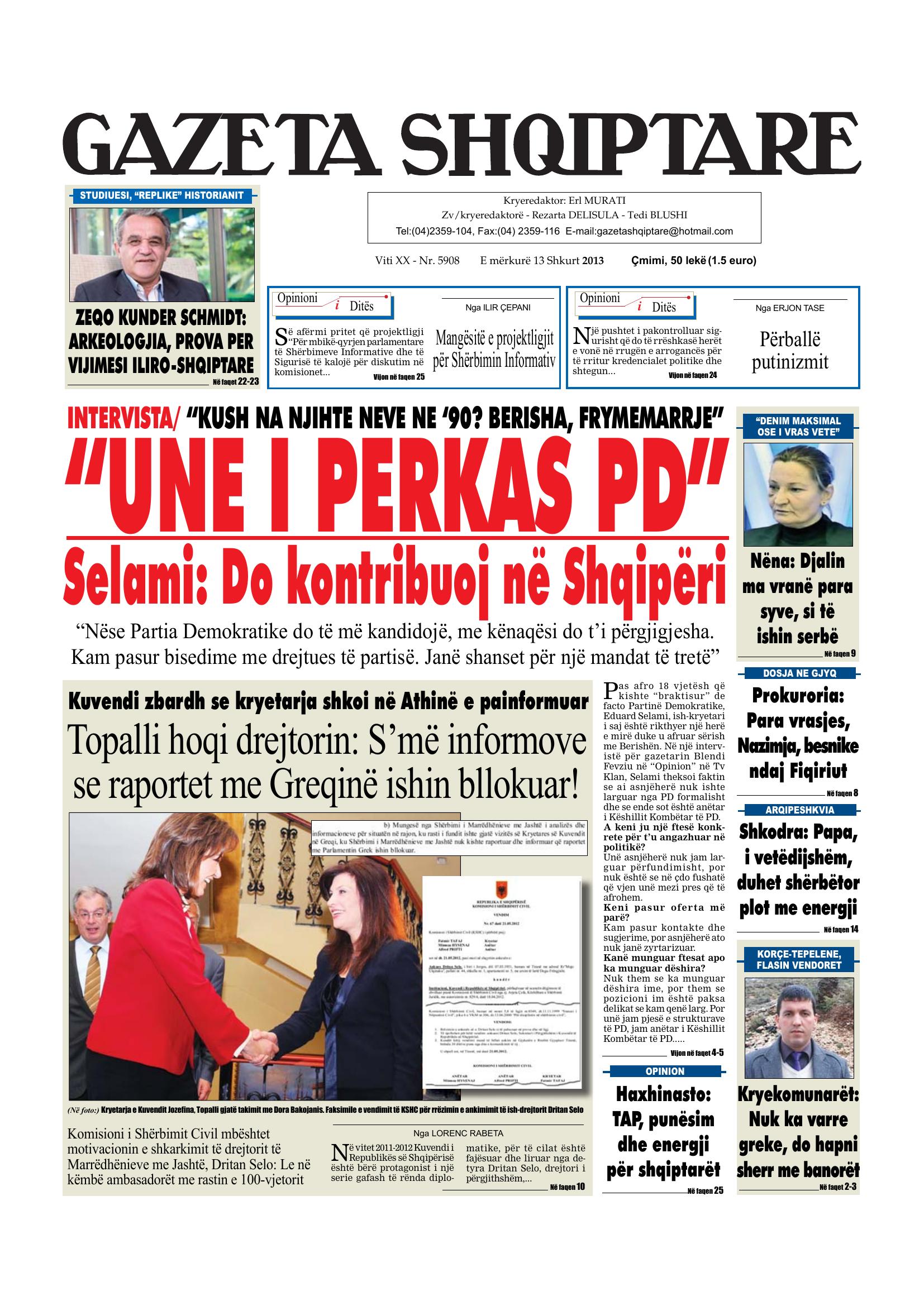Gazeta Shqiptare 2013-02-13