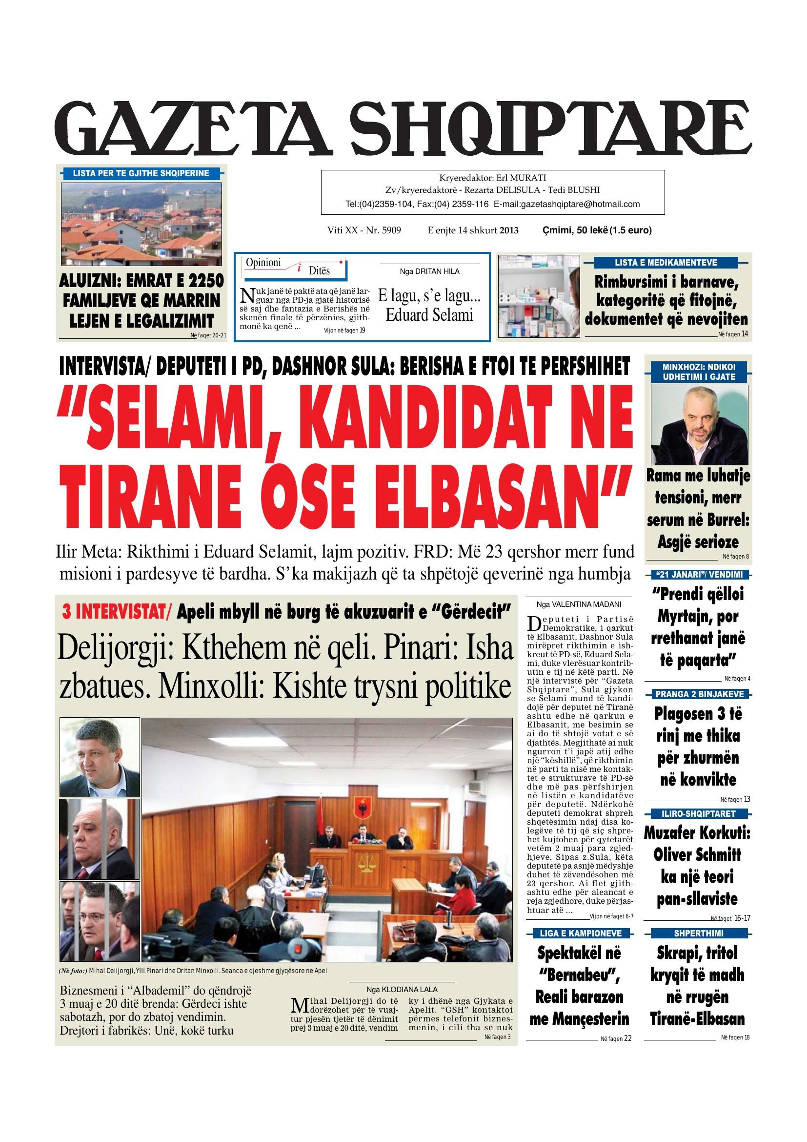 Gazeta Shqiptare 2013-02-14