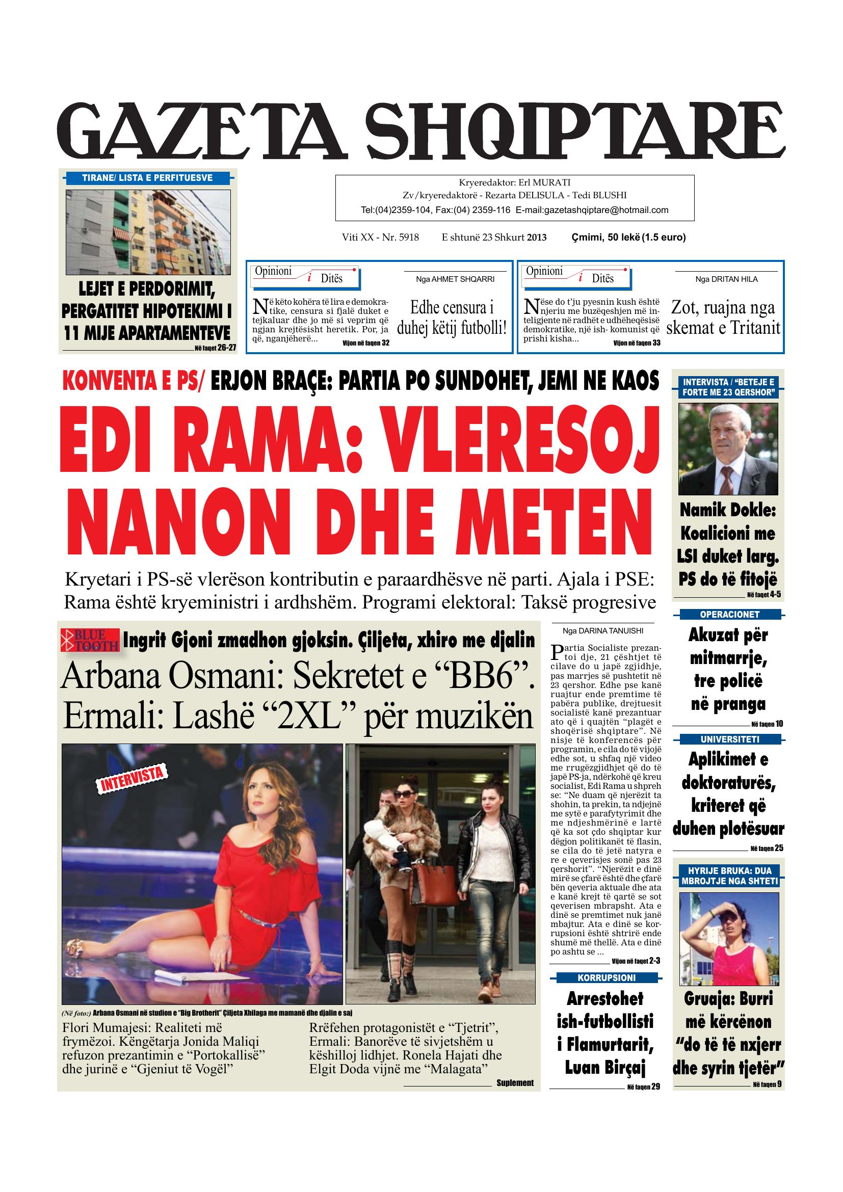 Gazeta Shqiptare 2013-02-23