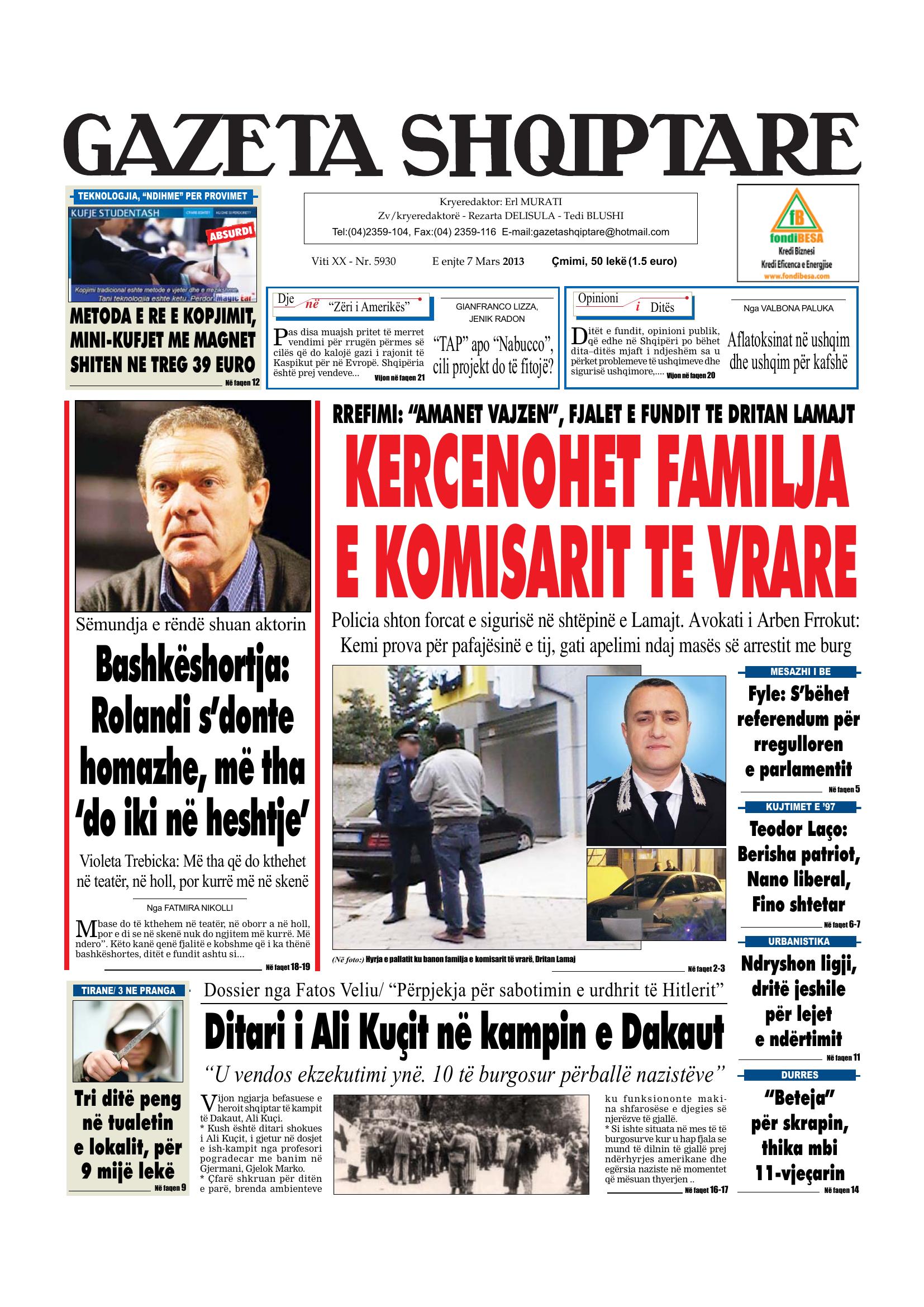 Gazeta Shqiptare 2013-03-07