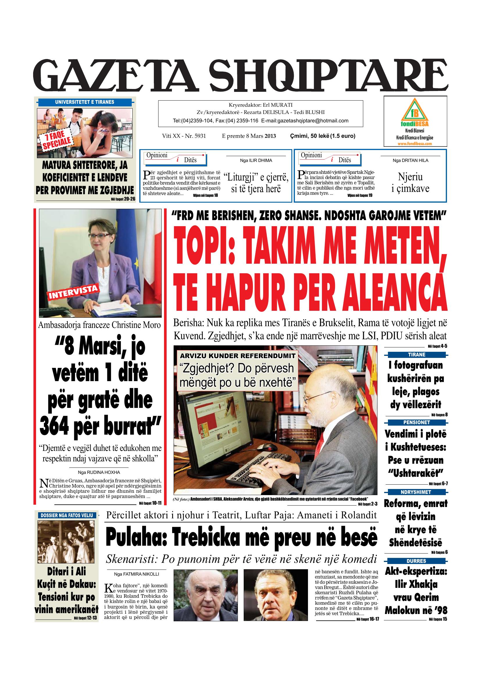 Gazeta Shqiptare 2013-03-08