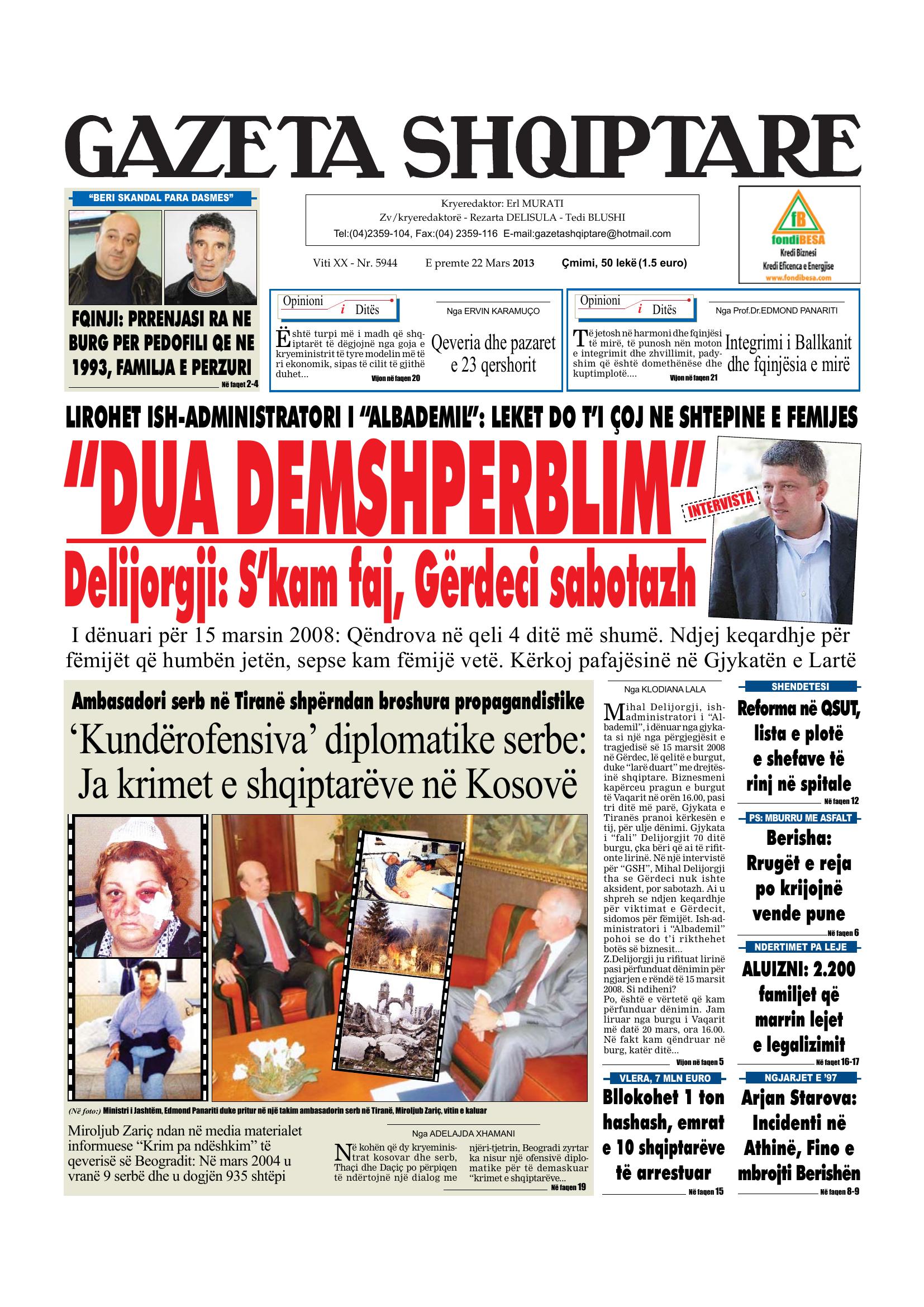 Gazeta Shqiptare 2013-03-22