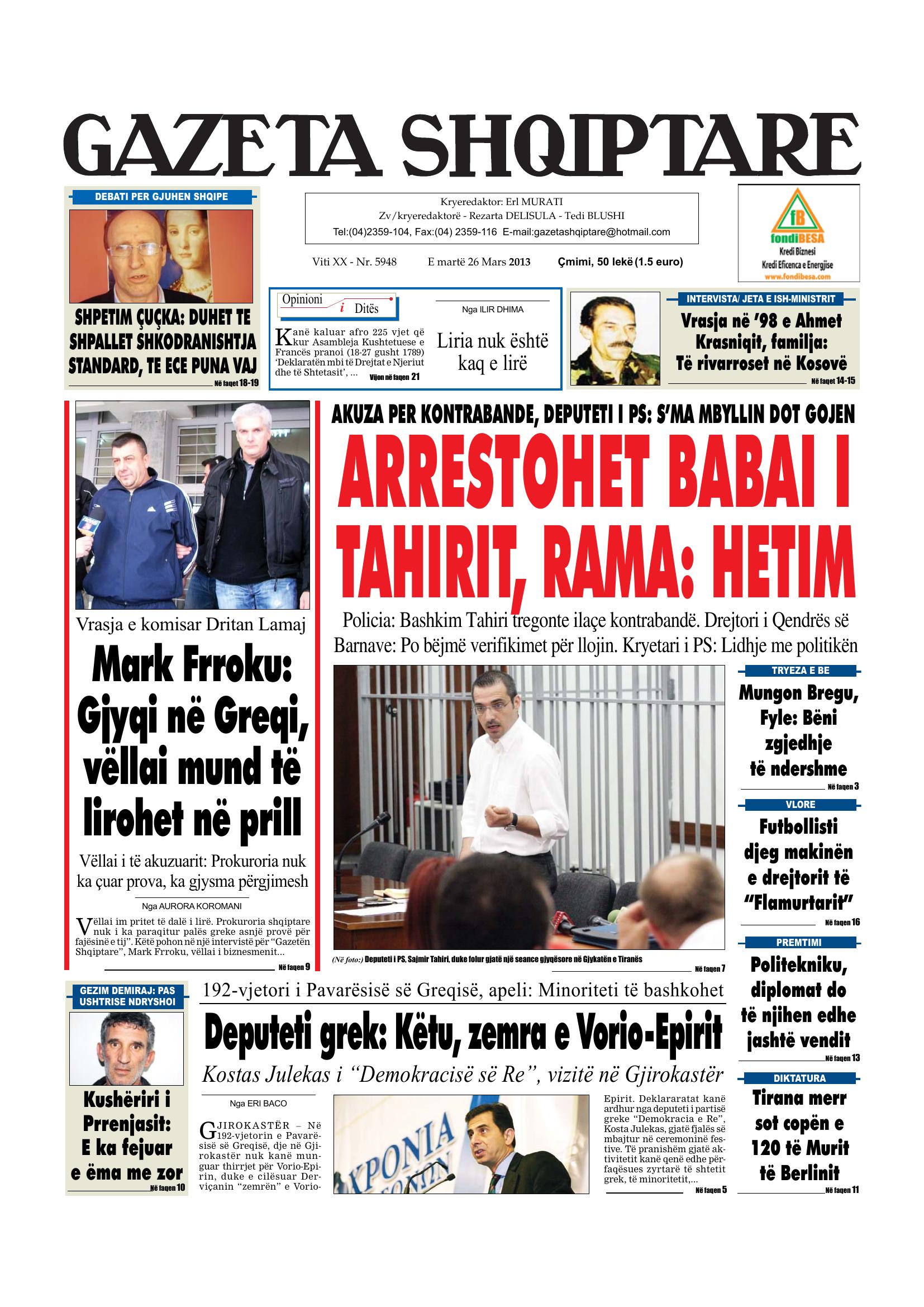 Gazeta Shqiptare 2013-03-26