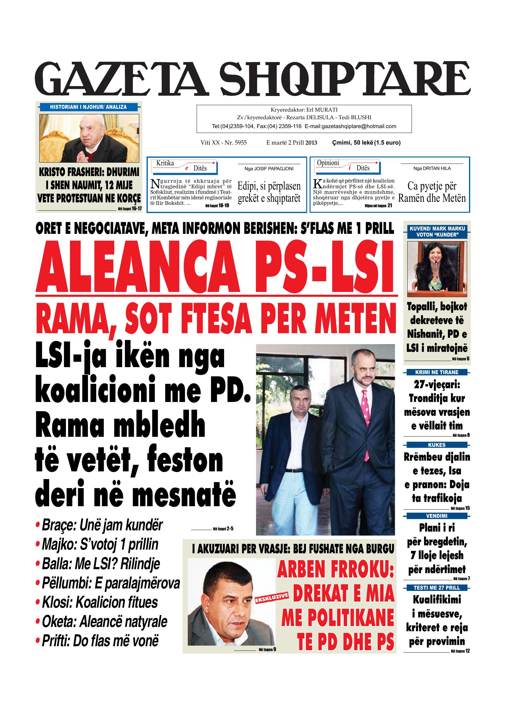 Gazeta Shqiptare 2013-04-02