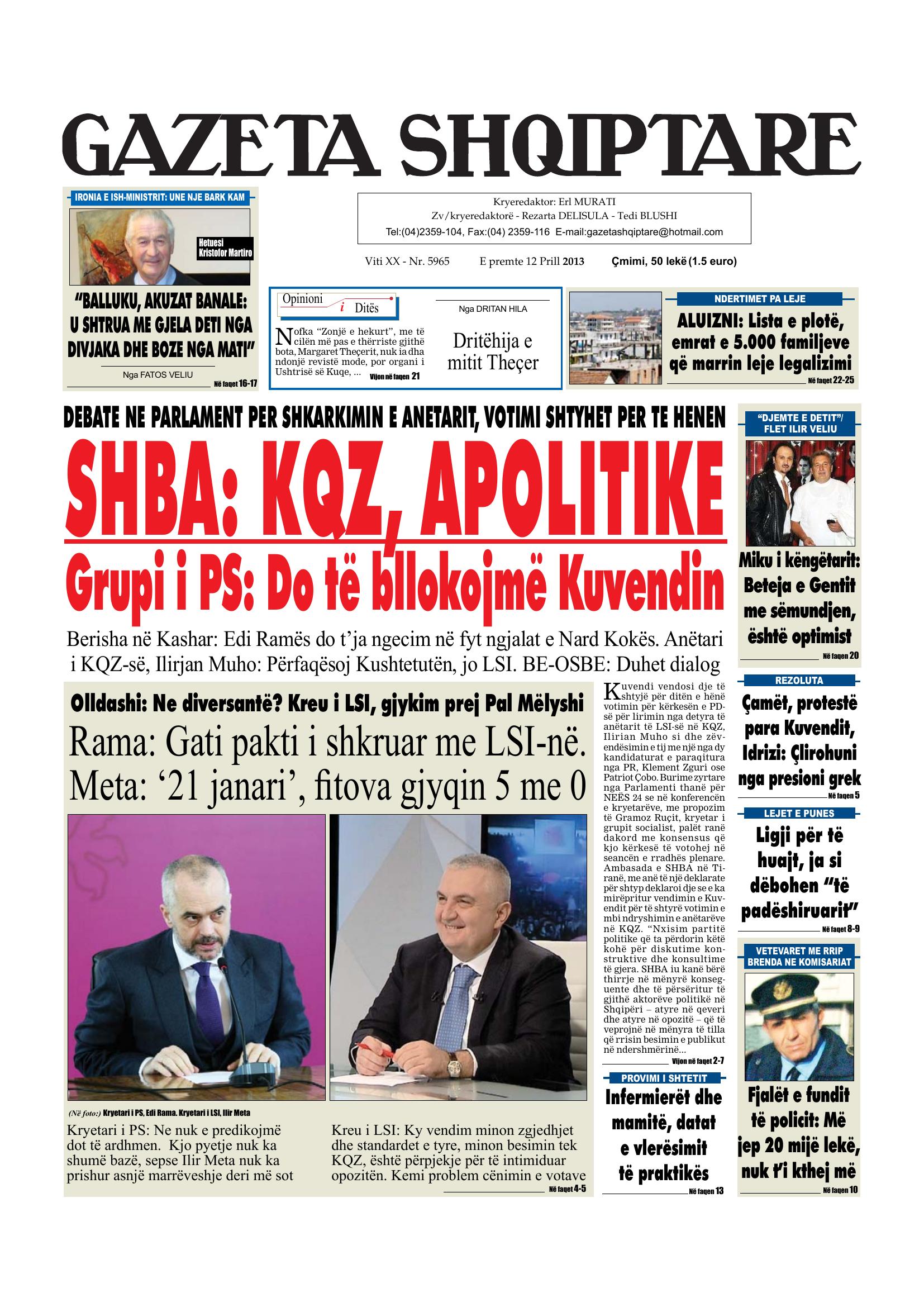 Gazeta Shqiptare 2013-04-12