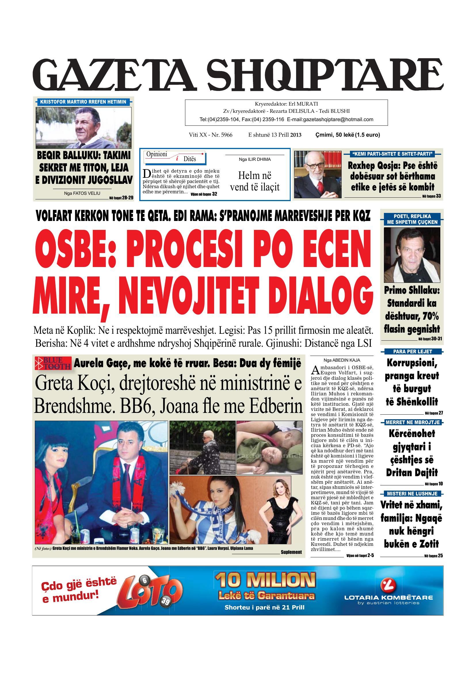 Gazeta Shqiptare 2013-04-13