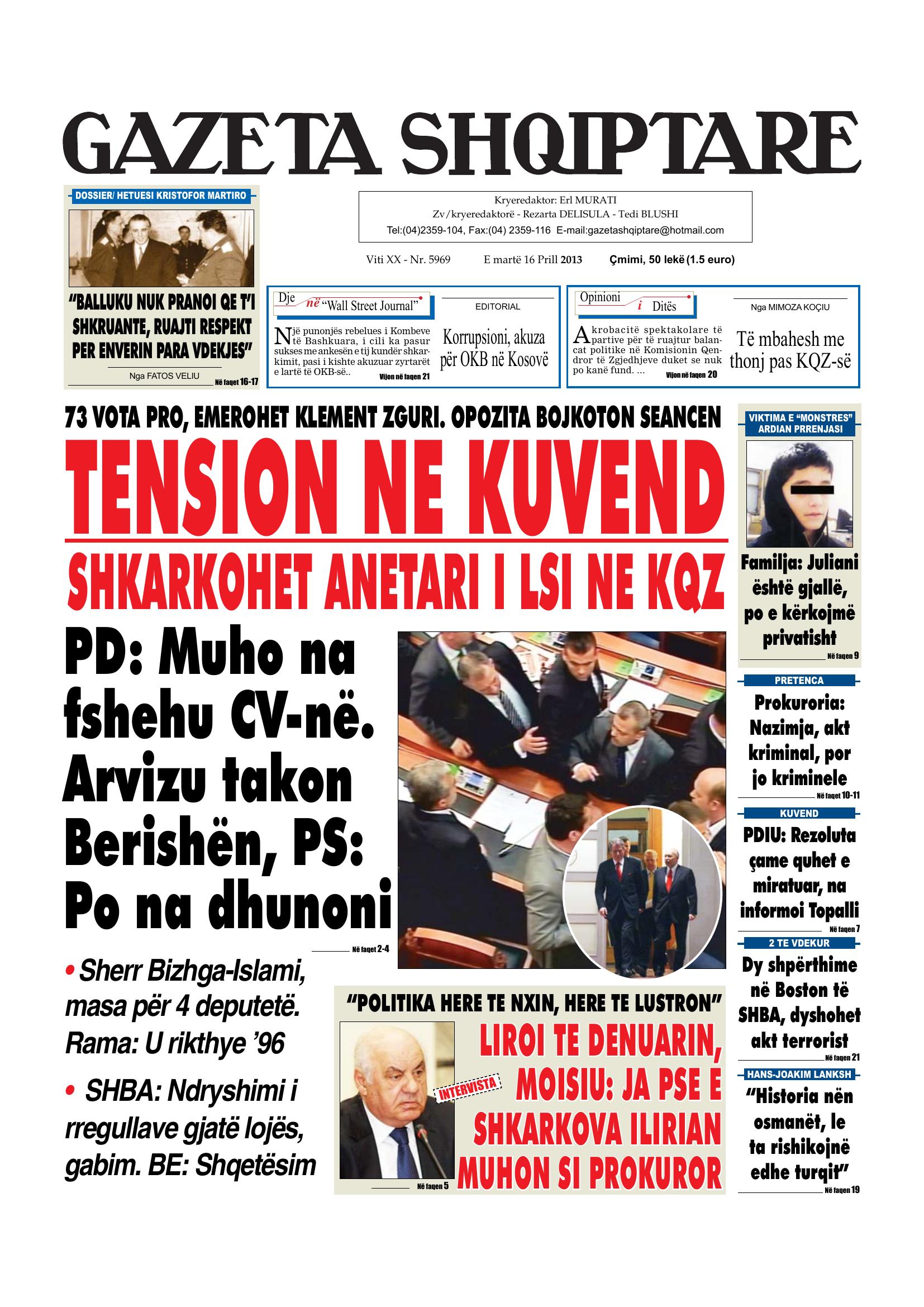 Gazeta Shqiptare 2013-04-16