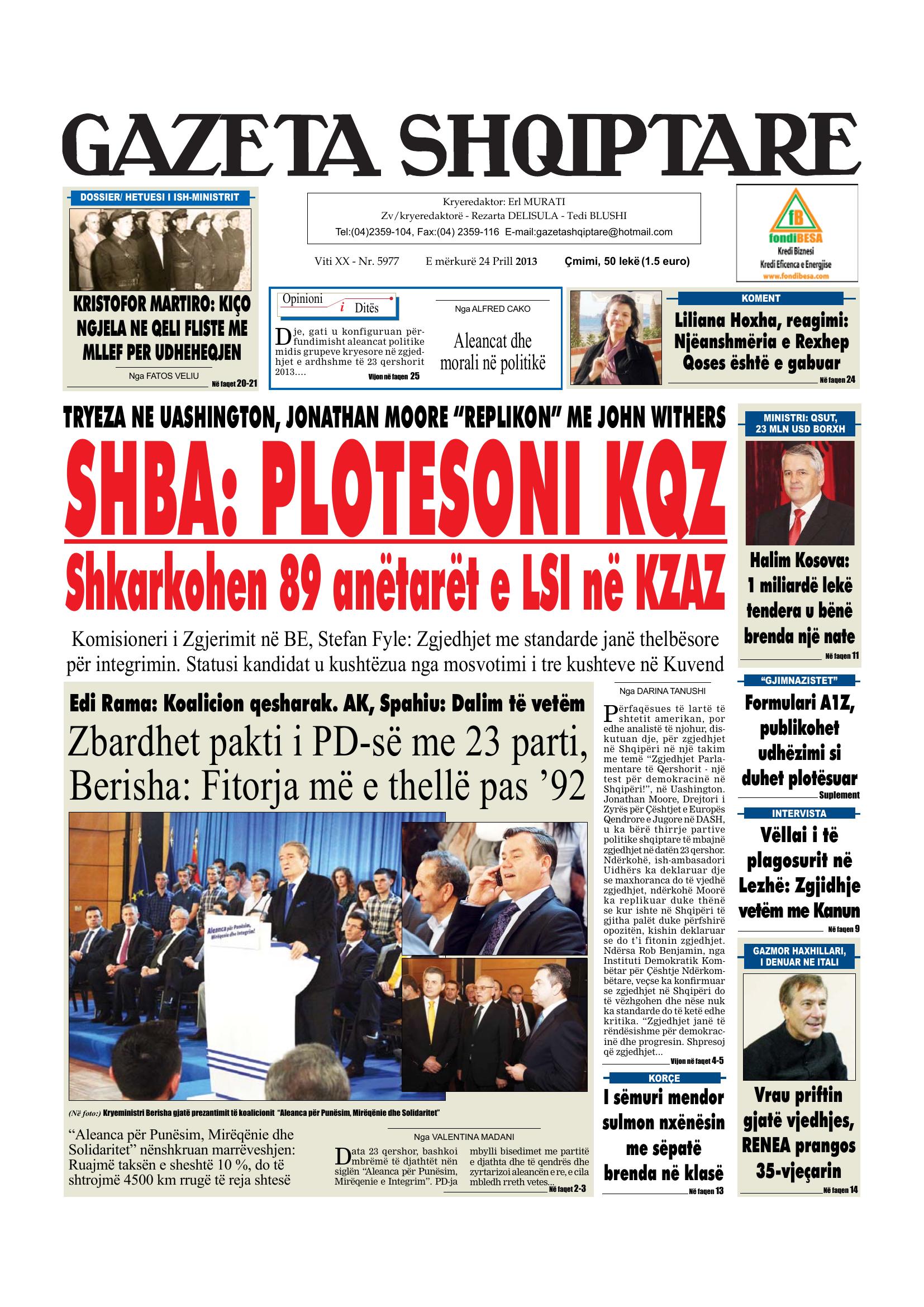 Gazeta Shqiptare 2013-04-24