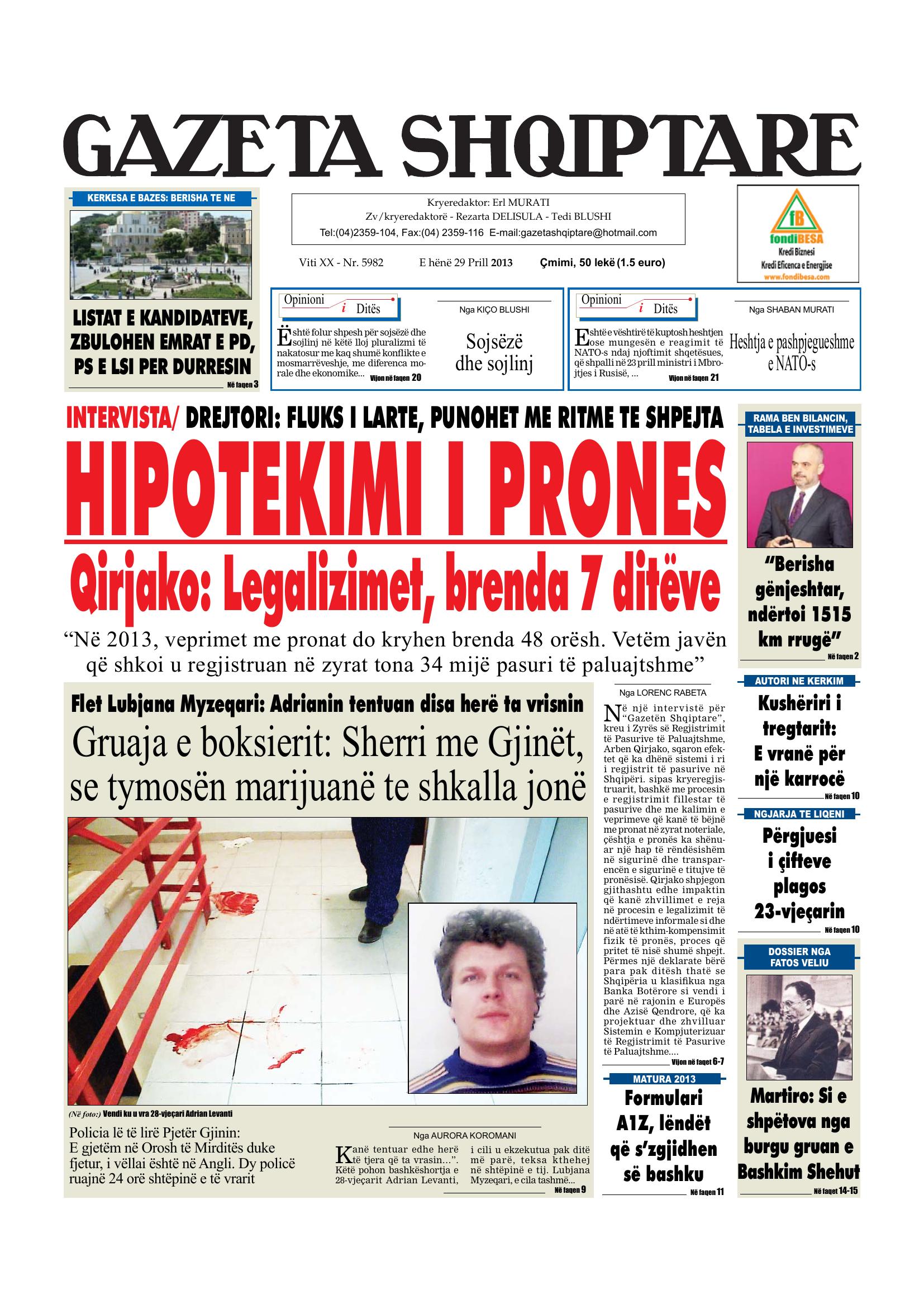 Gazeta Shqiptare 2013-04-29