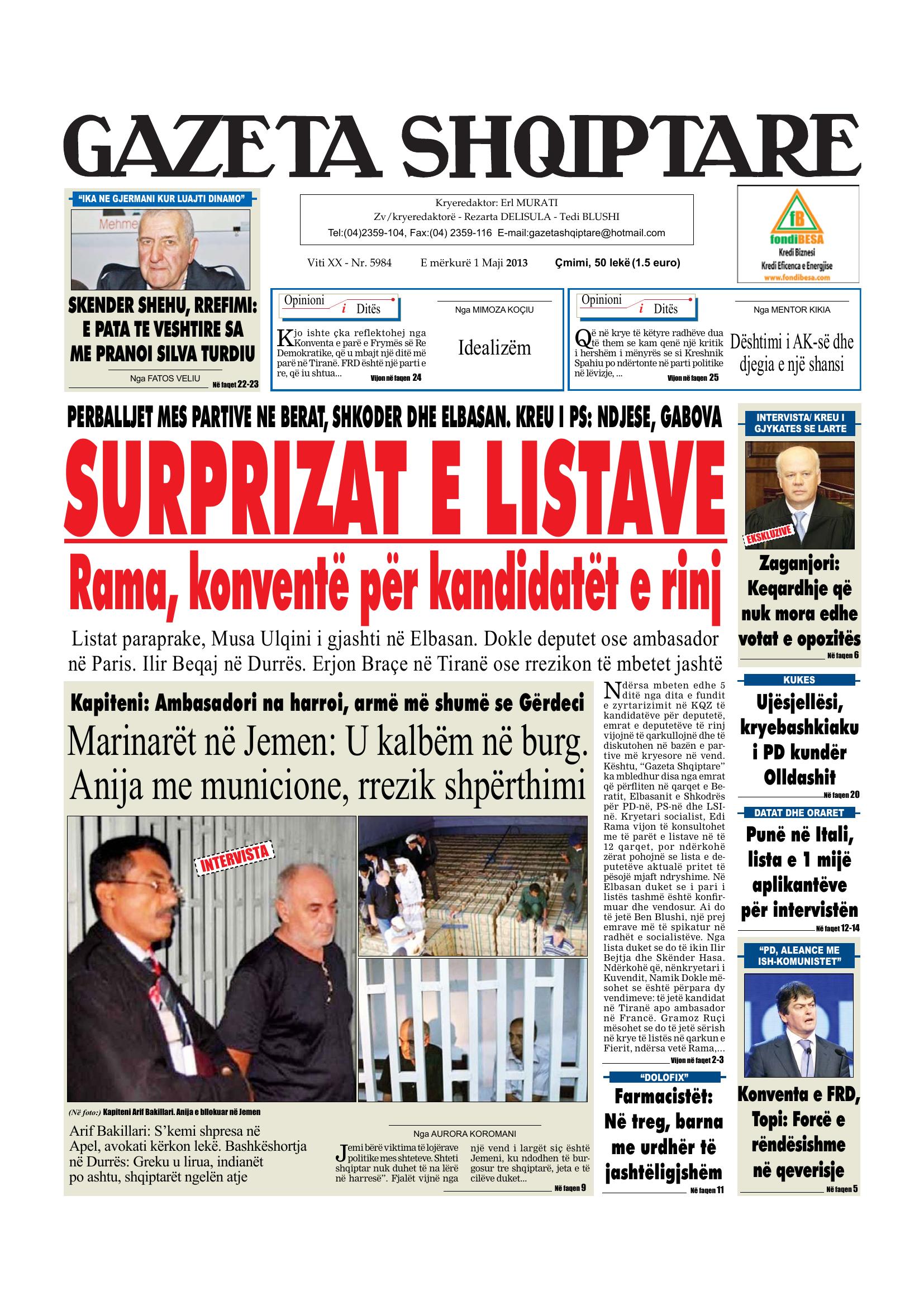 Gazeta Shqiptare 2013-05-01
