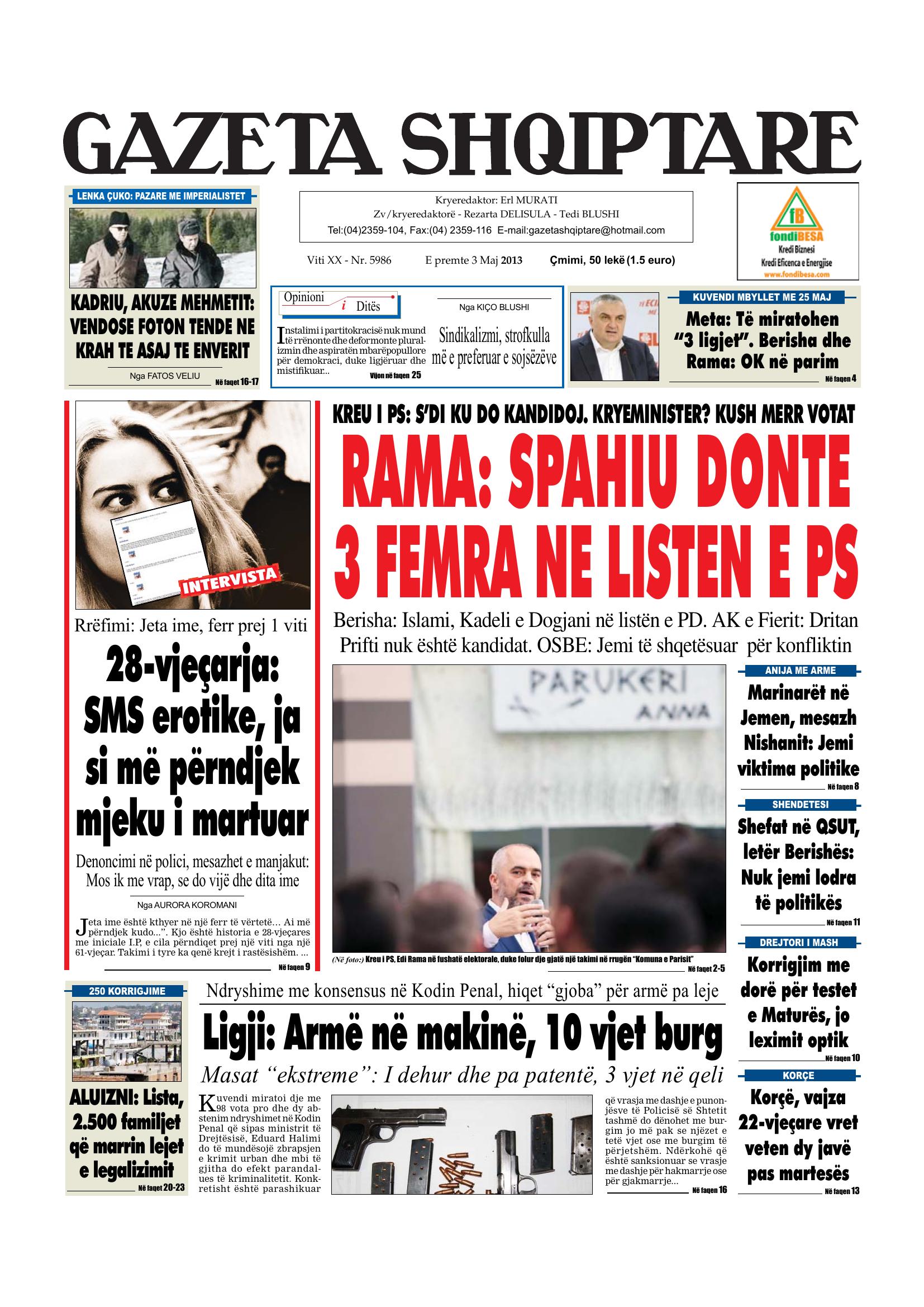 Gazeta Shqiptare 2013-05-03