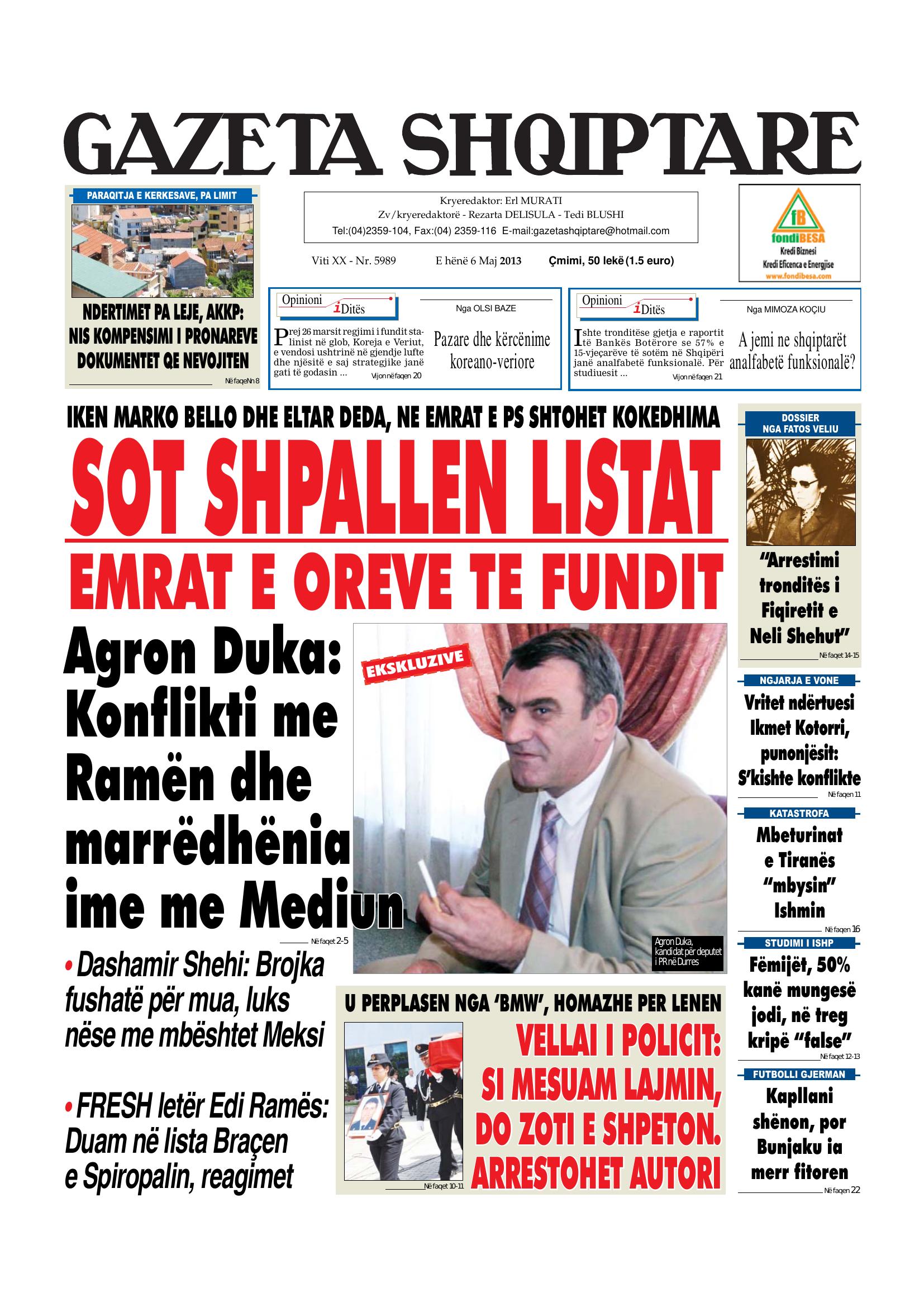 Gazeta Shqiptare 2013-05-06