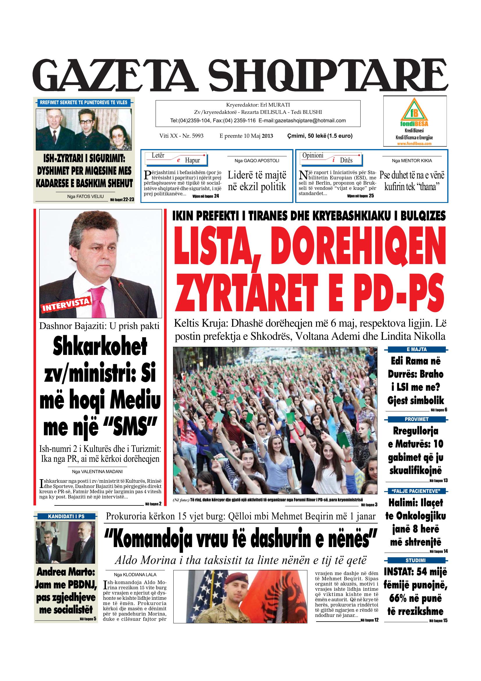 Gazeta Shqiptare 2013-05-10