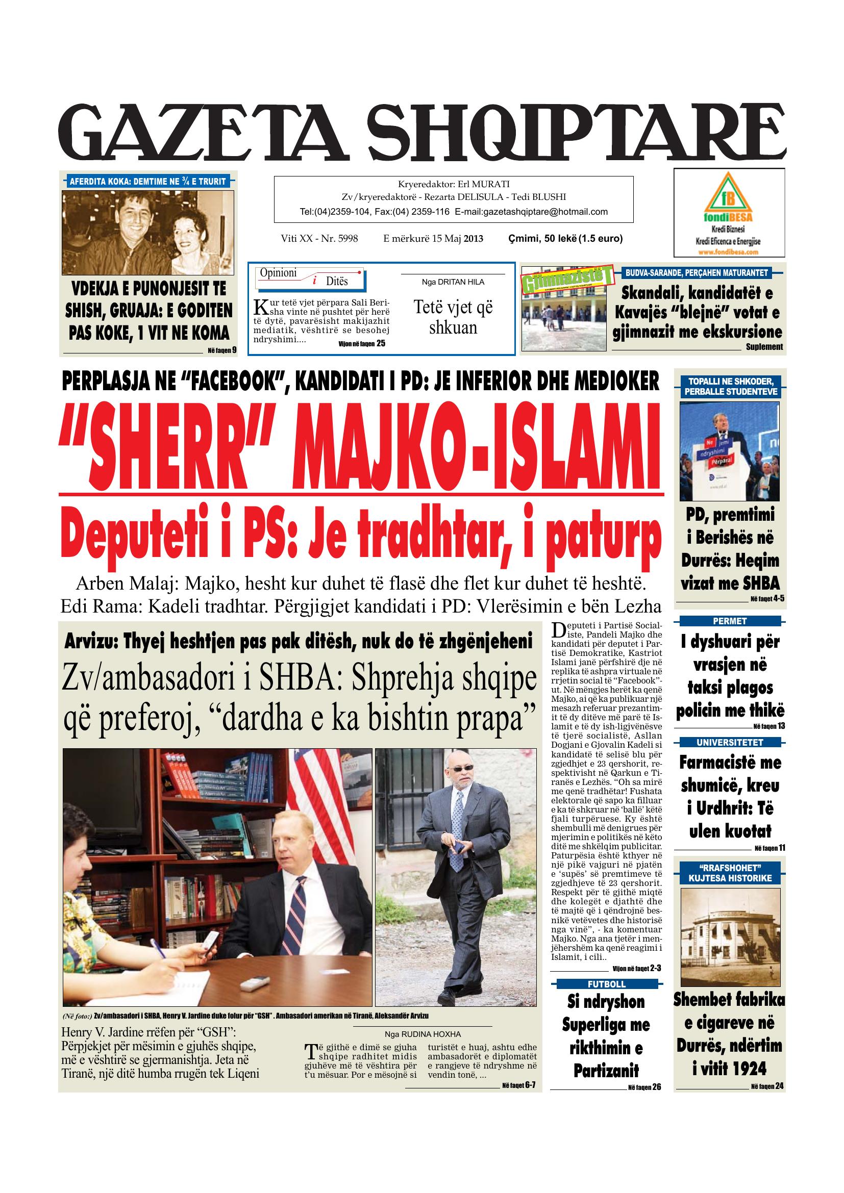 Gazeta Shqiptare 2013-05-15