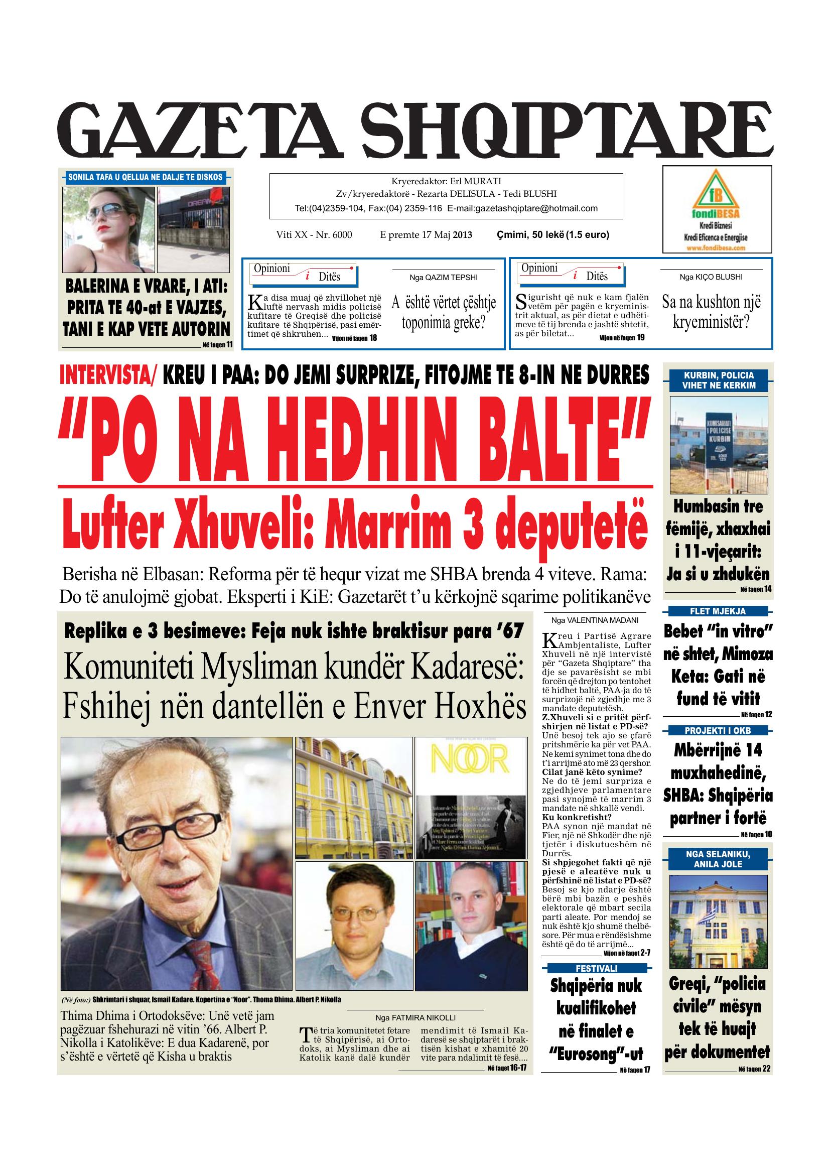 Gazeta Shqiptare 2013-05-17