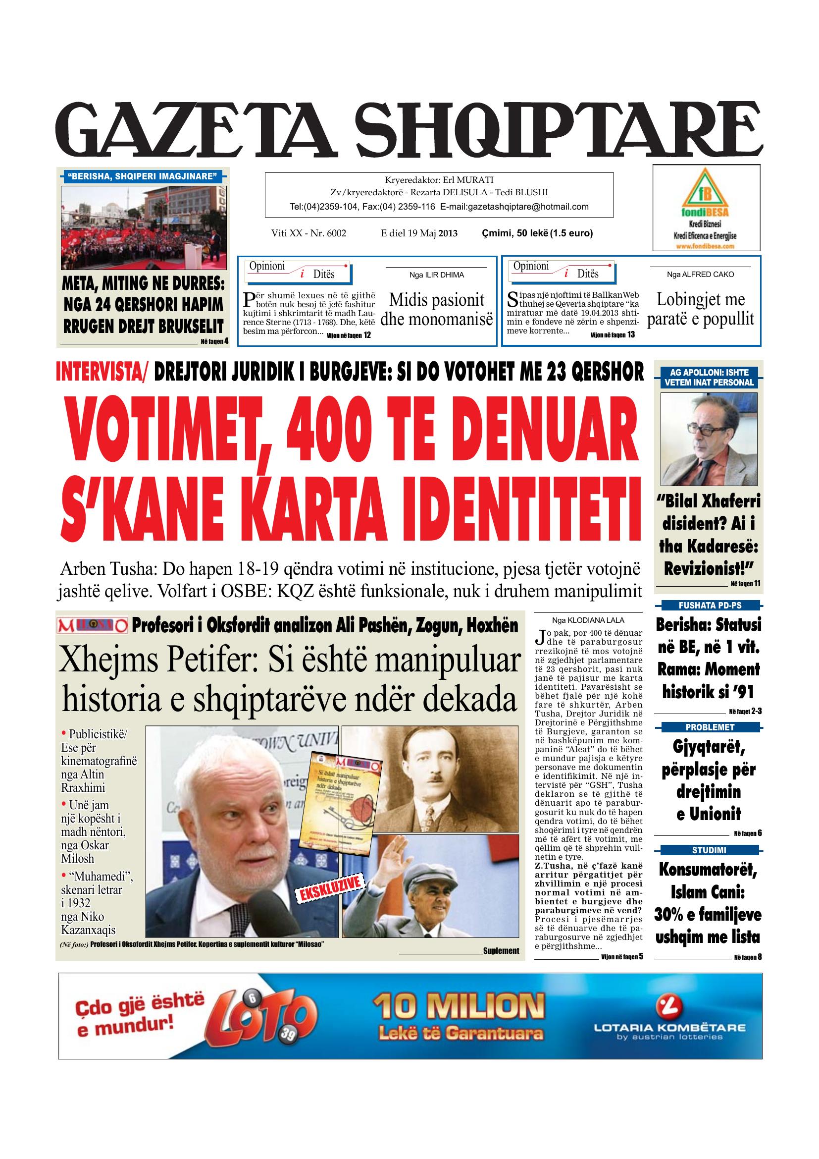 Gazeta Shqiptare 2013-05-19