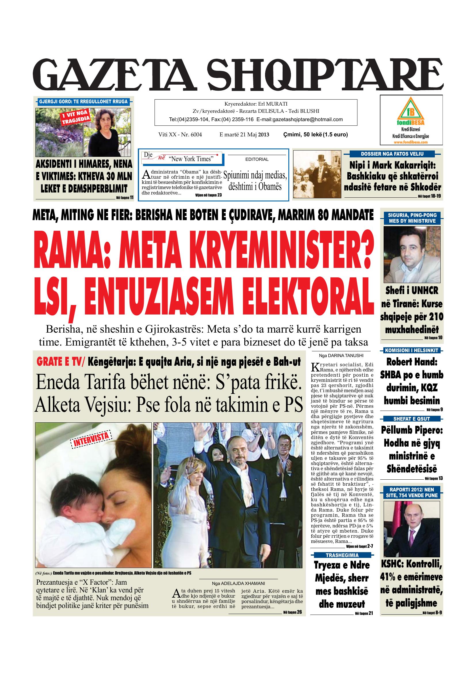 Gazeta Shqiptare 2013-05-21