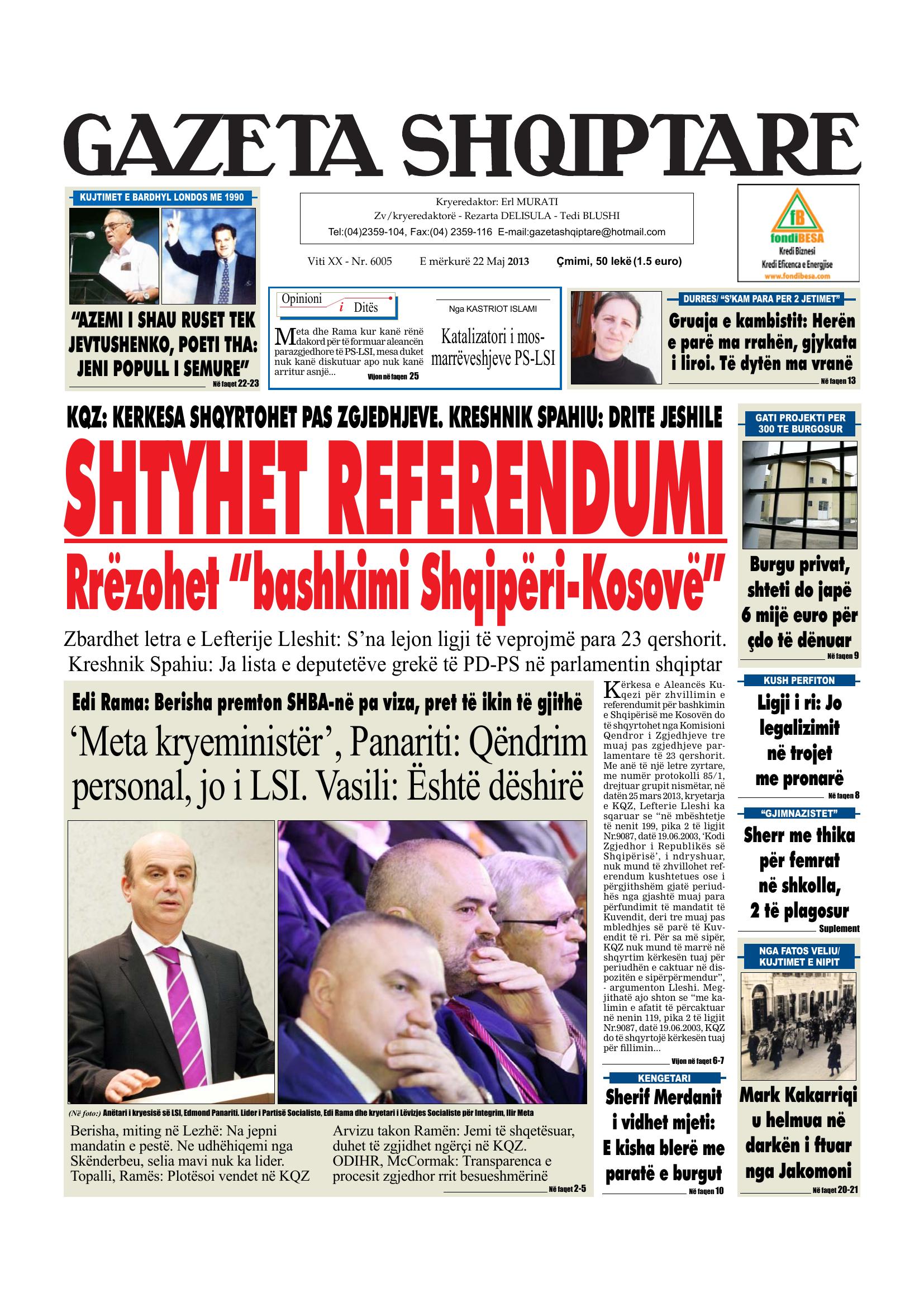Gazeta Shqiptare 2013-05-22