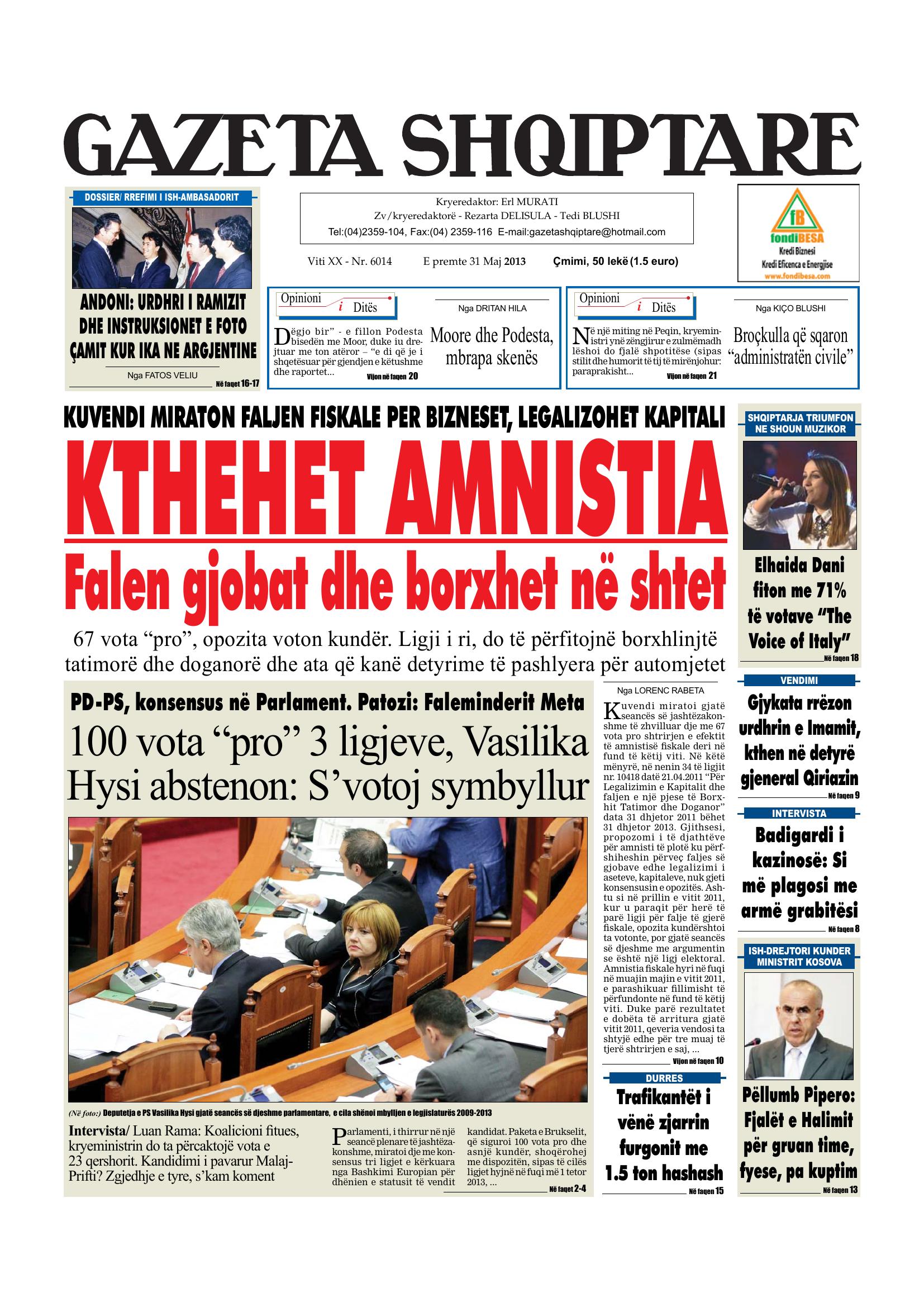 Gazeta Shqiptare 2013-05-31