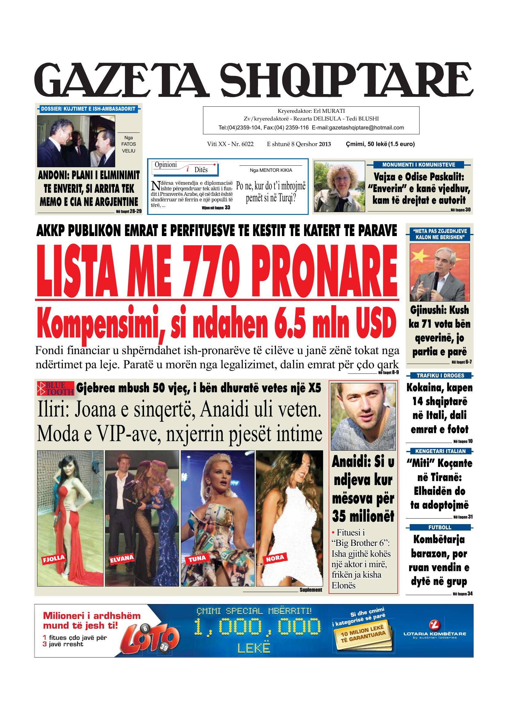 Gazeta Shqiptare 2013-06-08