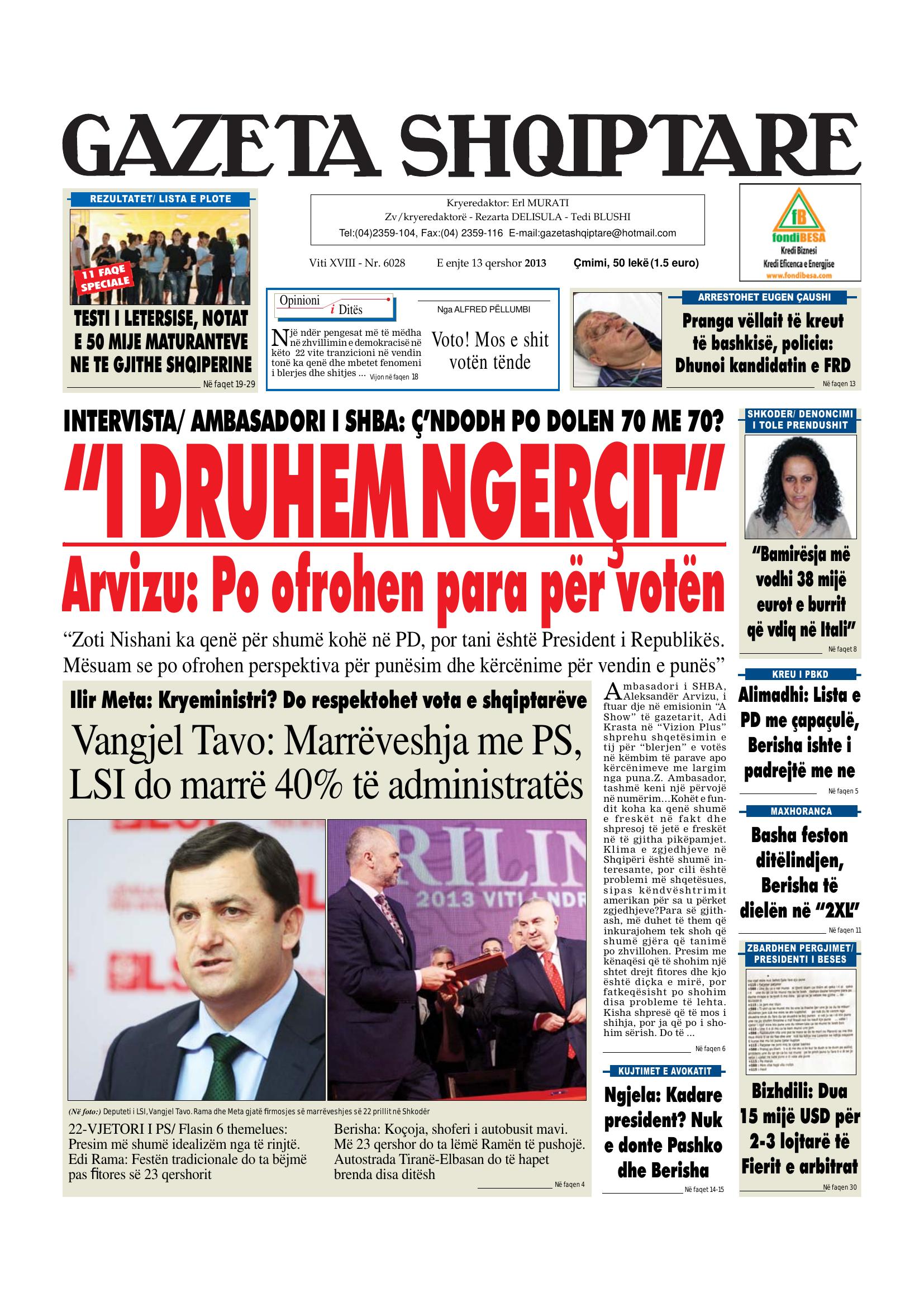 Gazeta Shqiptare 2013-06-13