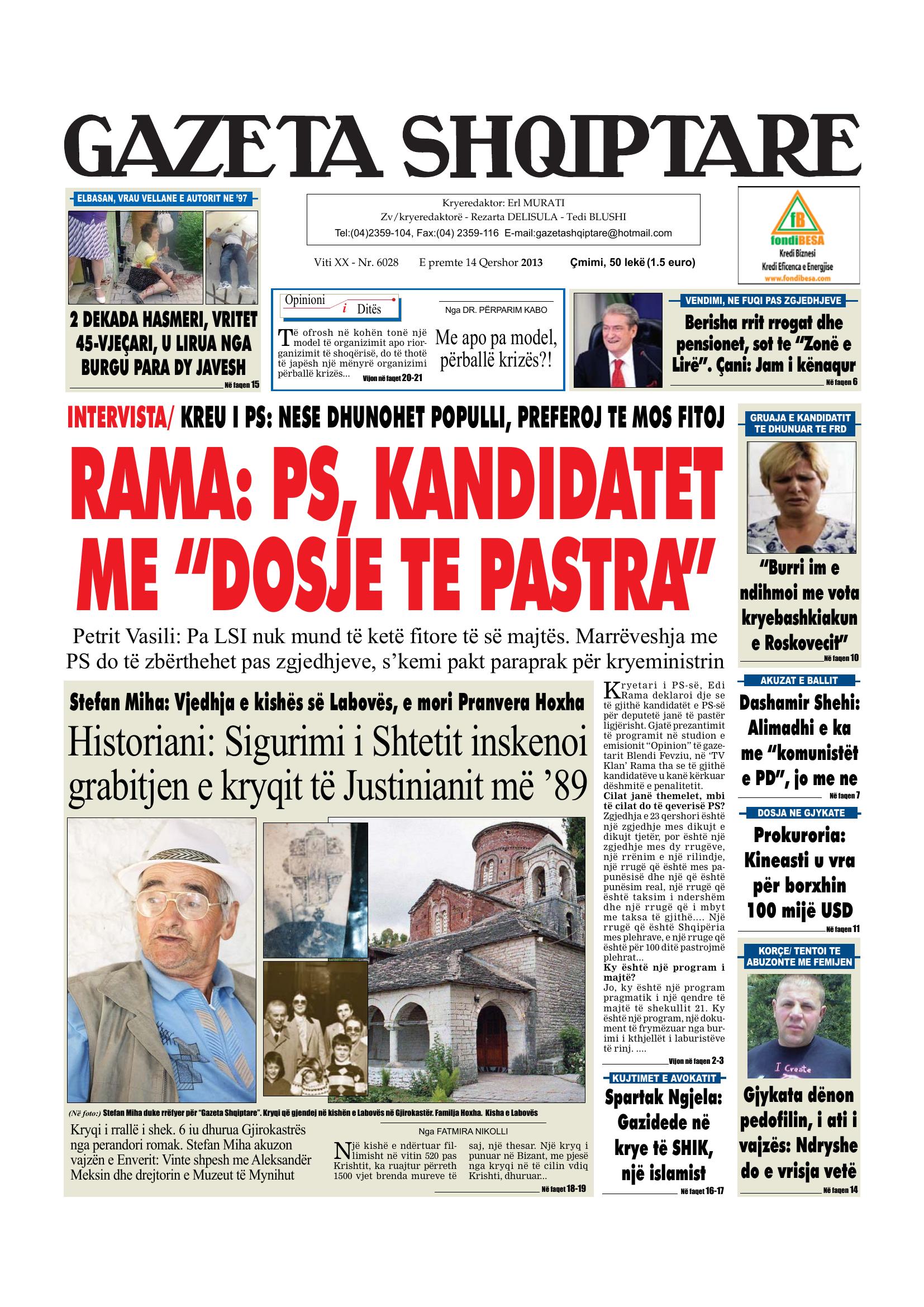Gazeta Shqiptare 2013-06-14