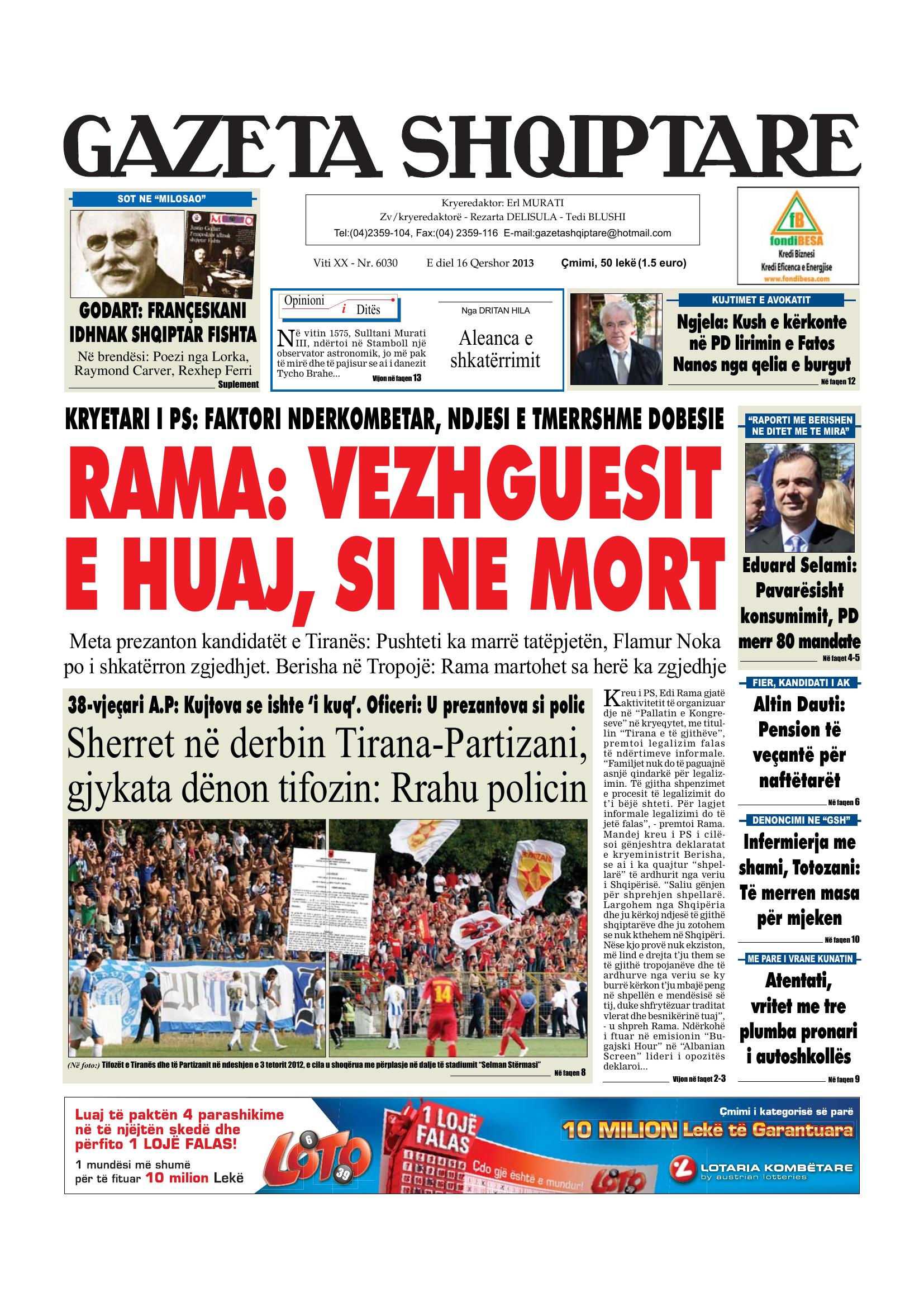 Gazeta Shqiptare 2013-06-16