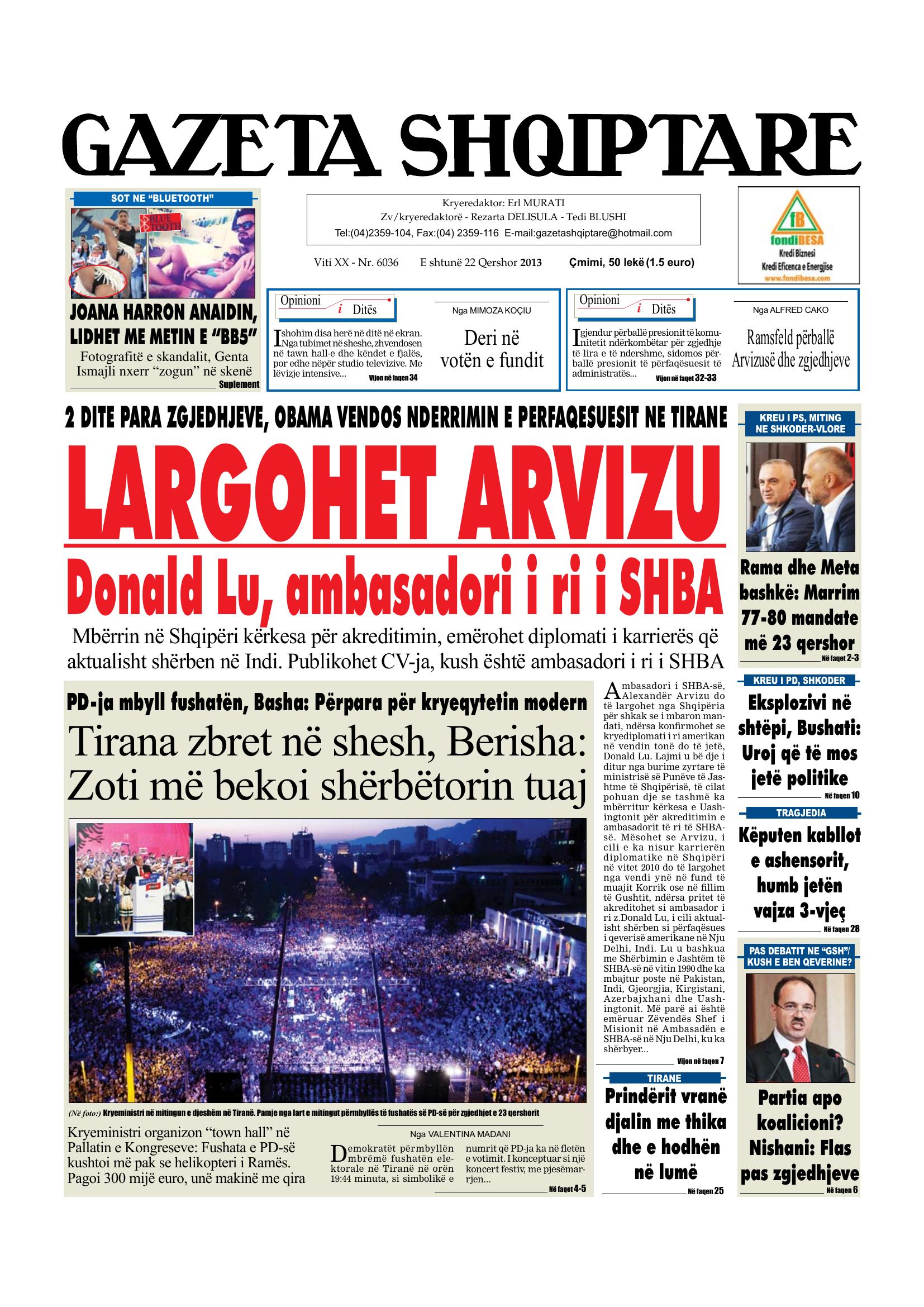 Gazeta Shqiptare 2013-06-22