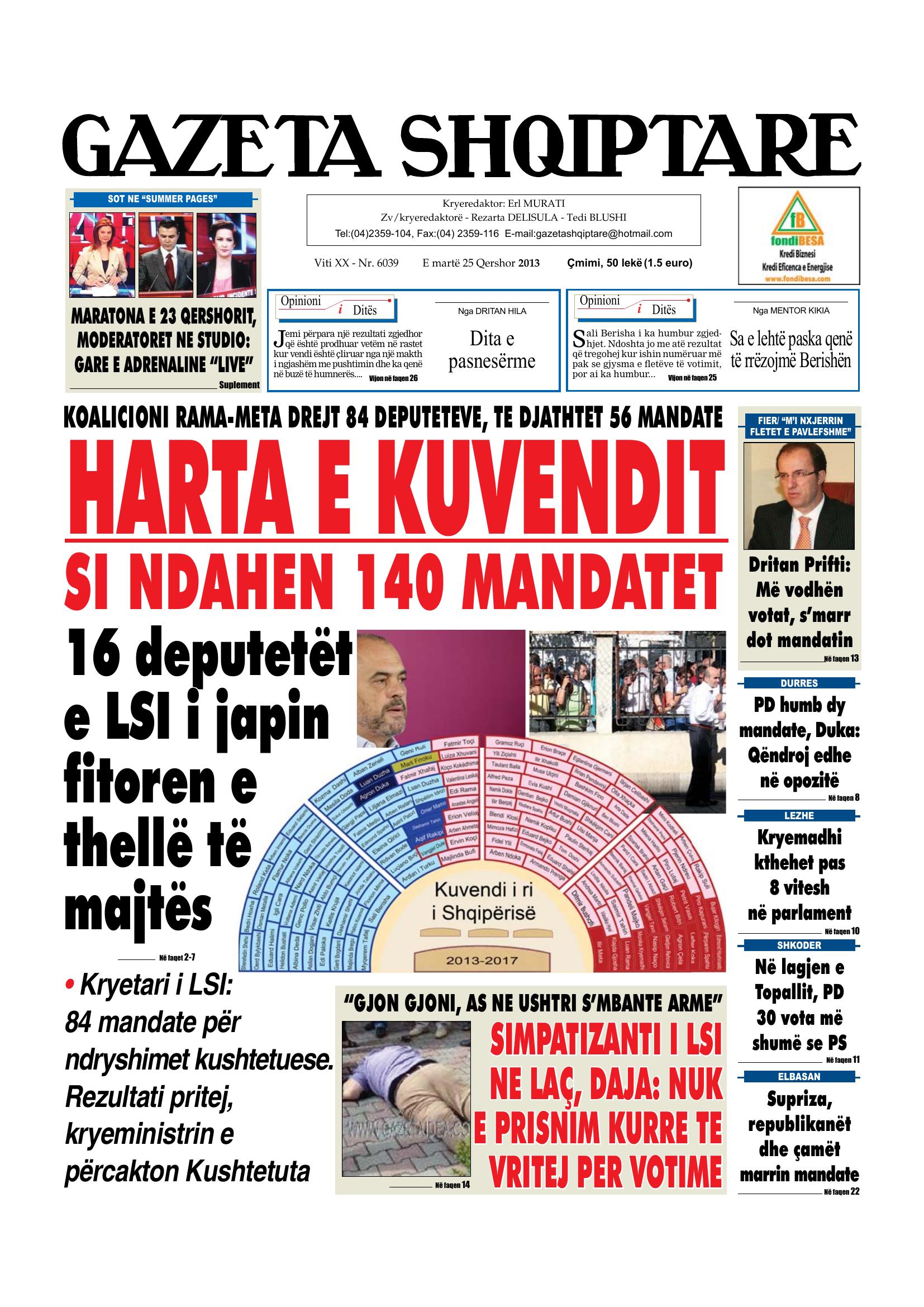 Gazeta Shqiptare 2013-06-25