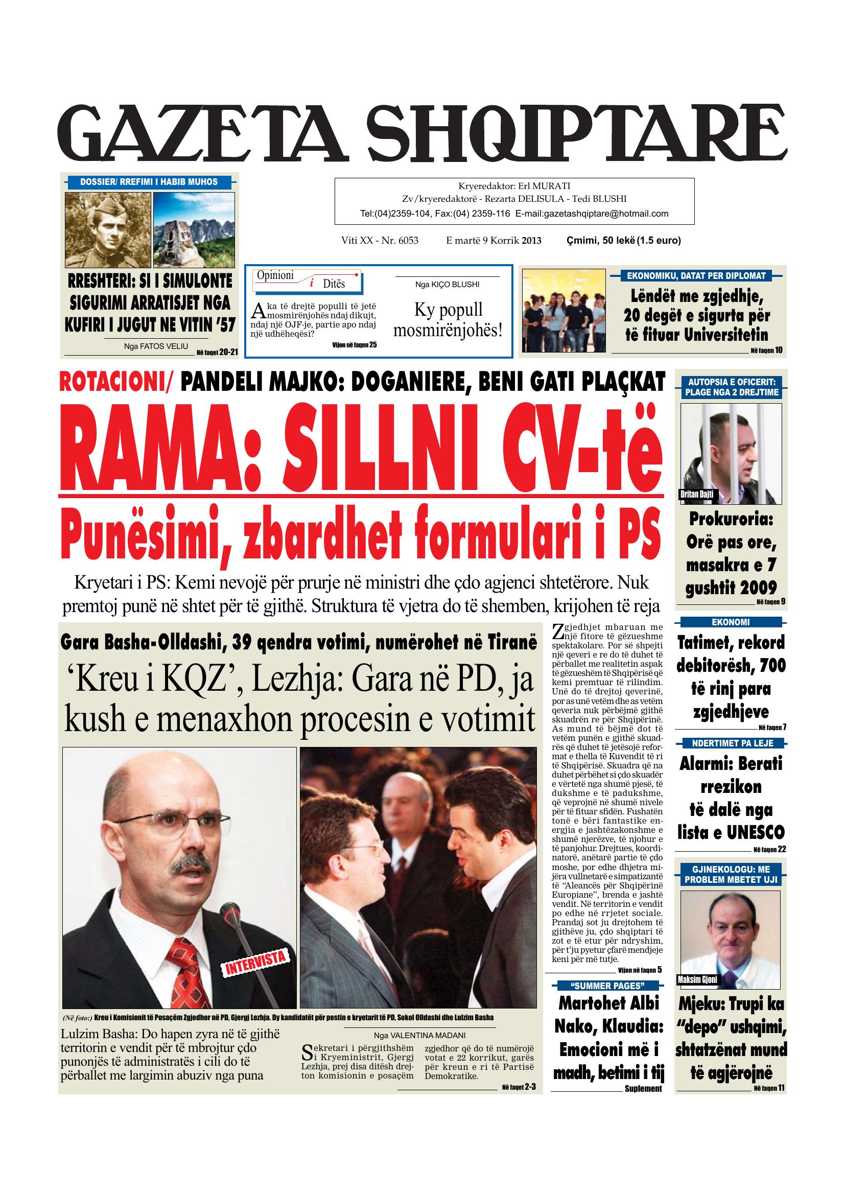 Gazeta Shqiptare 2013-07-09