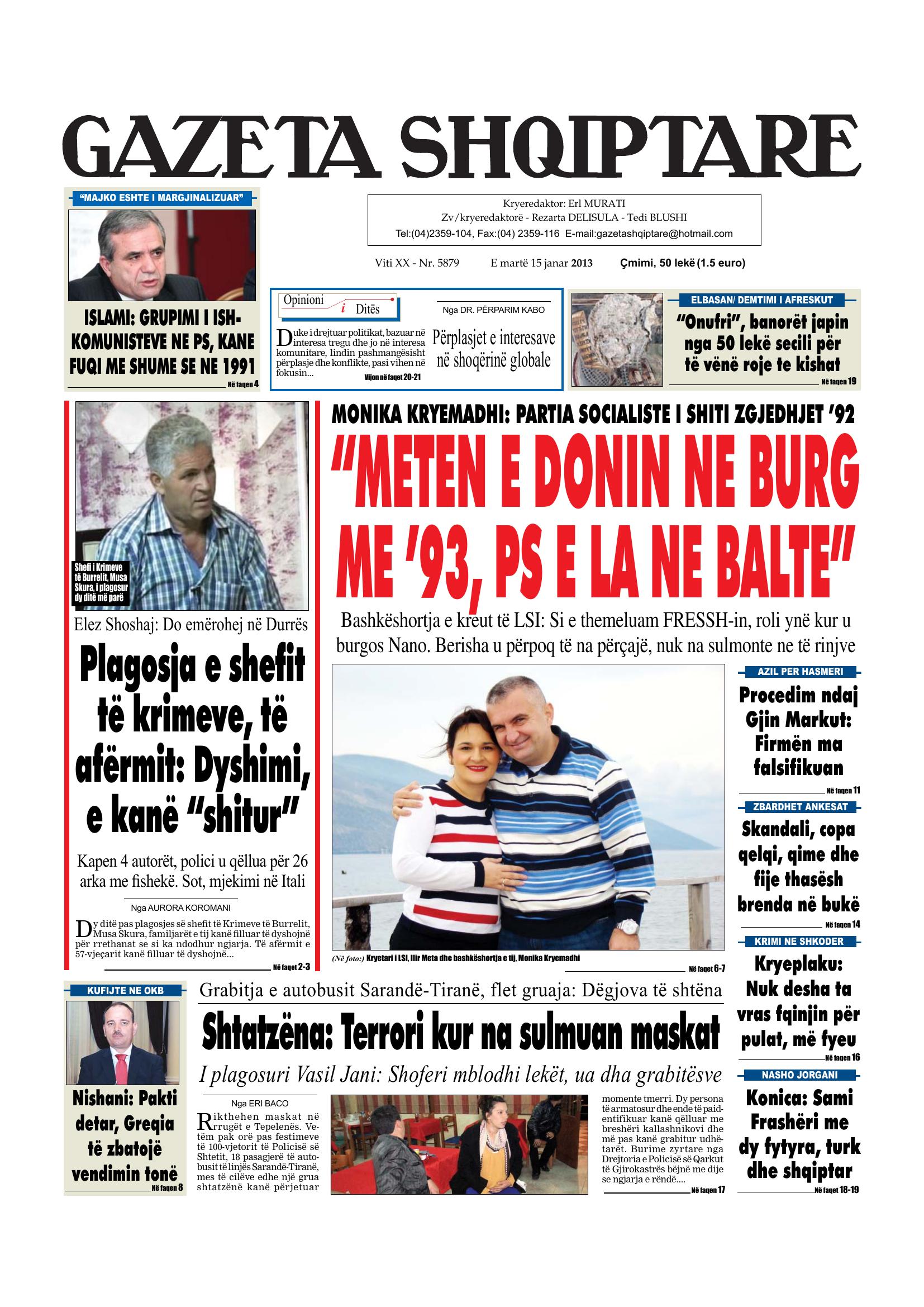 Gazeta Shqiptare 2013-01-15