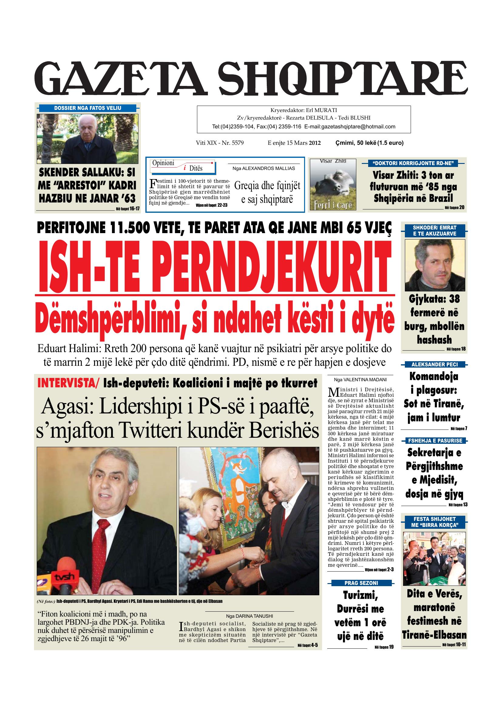 Gazeta Shqiptare 2012-03-15