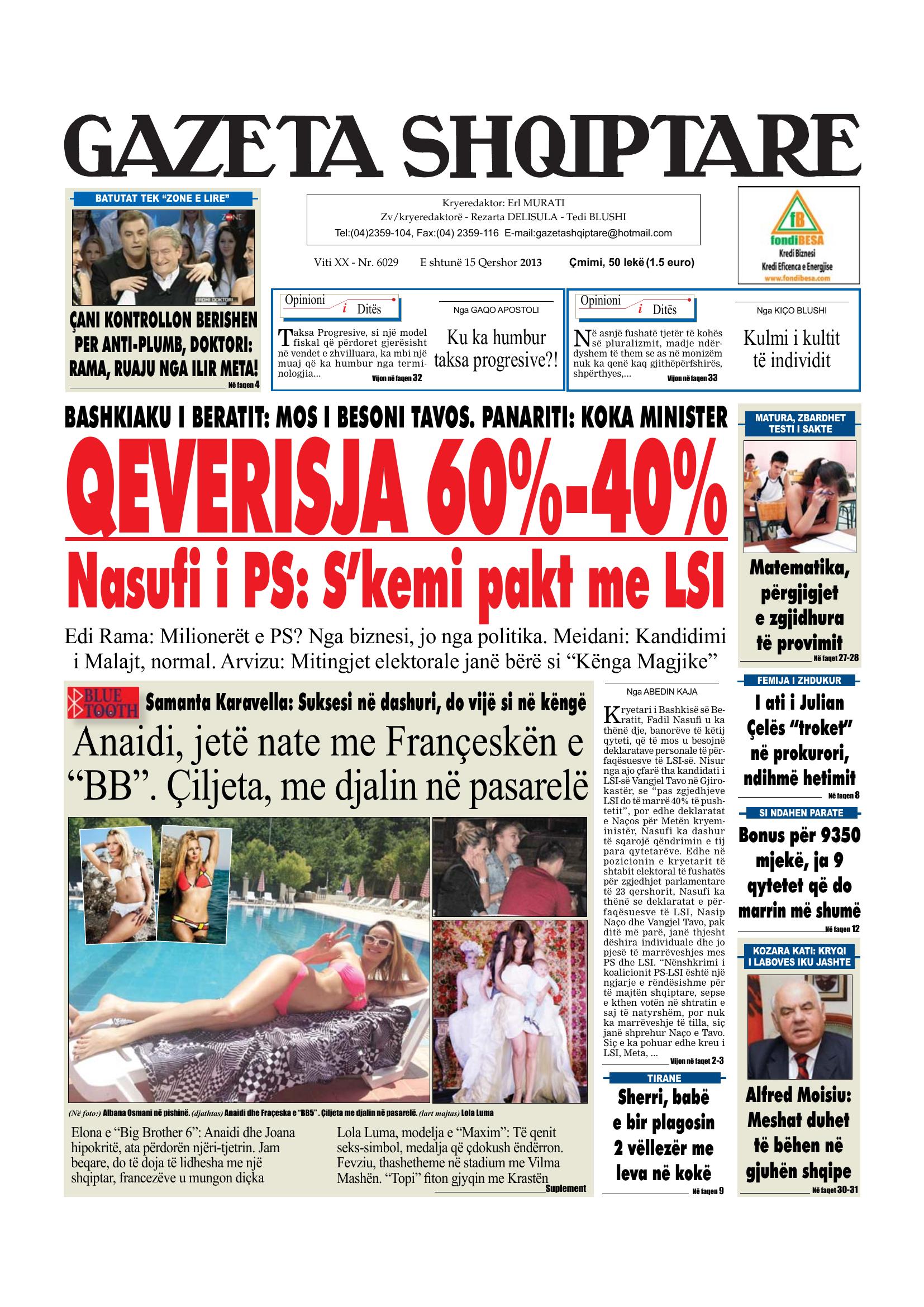 Gazeta Shqiptare 2013-06-15